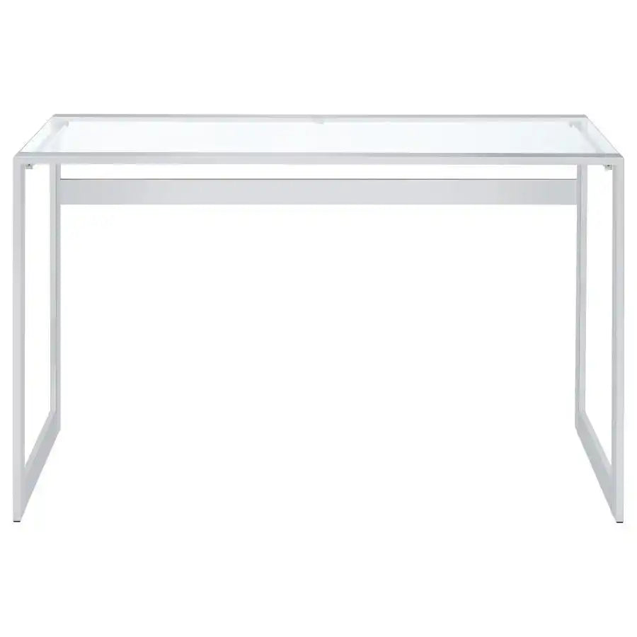 Hartford - Glass Top Writing Desk - Chrome - Best Buy Furniture