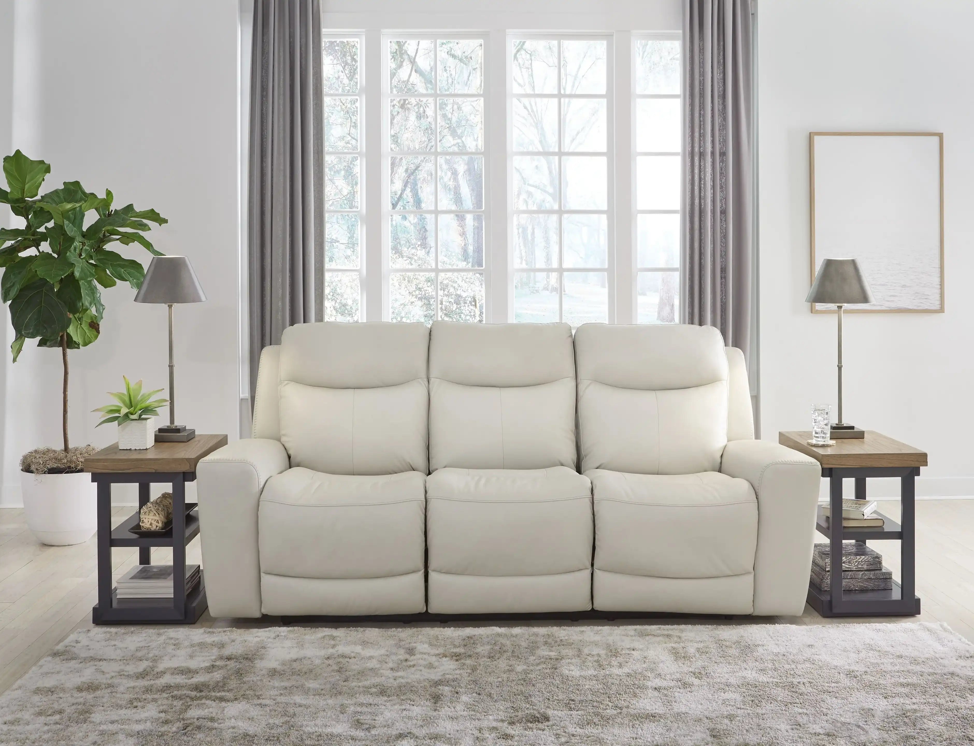 Mindanao - 3 Pc. - Power Reclining Sofa, Power Reclining Loveseat With Console, Power Recliner - Coconut - Best Buy Furniture