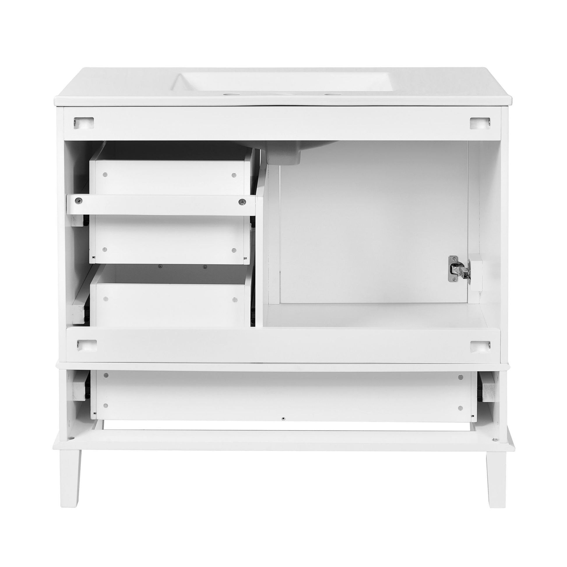 Bathroom Vanity, Modern Bathroom Cabinet With Sink Combo Set, Bathroom Storage Cabinet With A Soft Closing Door And 3 Drawers, Solid Wood Frame - Best Buy Furniture