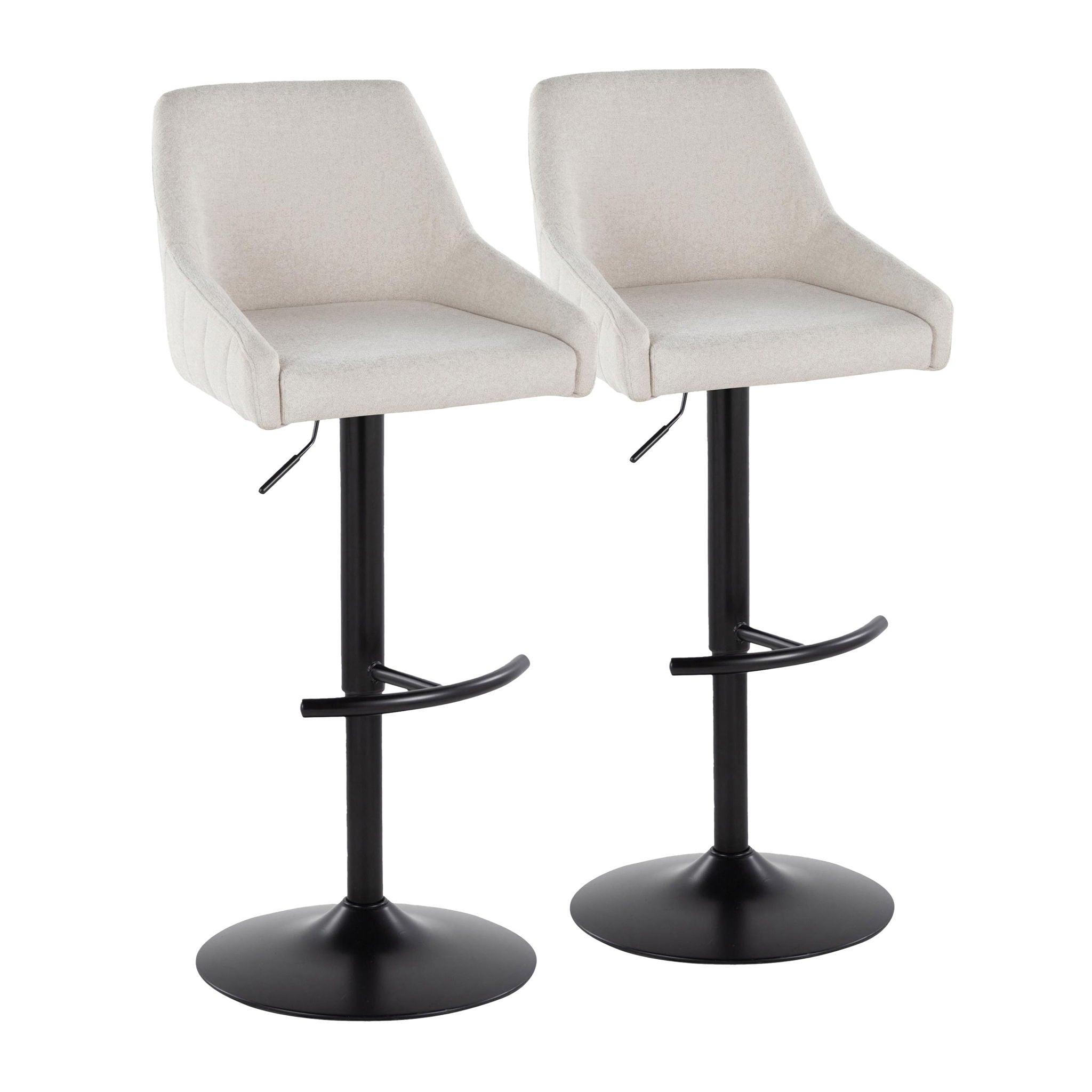 Hannah - Transitional Adjustable Barstool With Swivel With Rounded T Footrest (Set of 2) - Best Buy Furniture