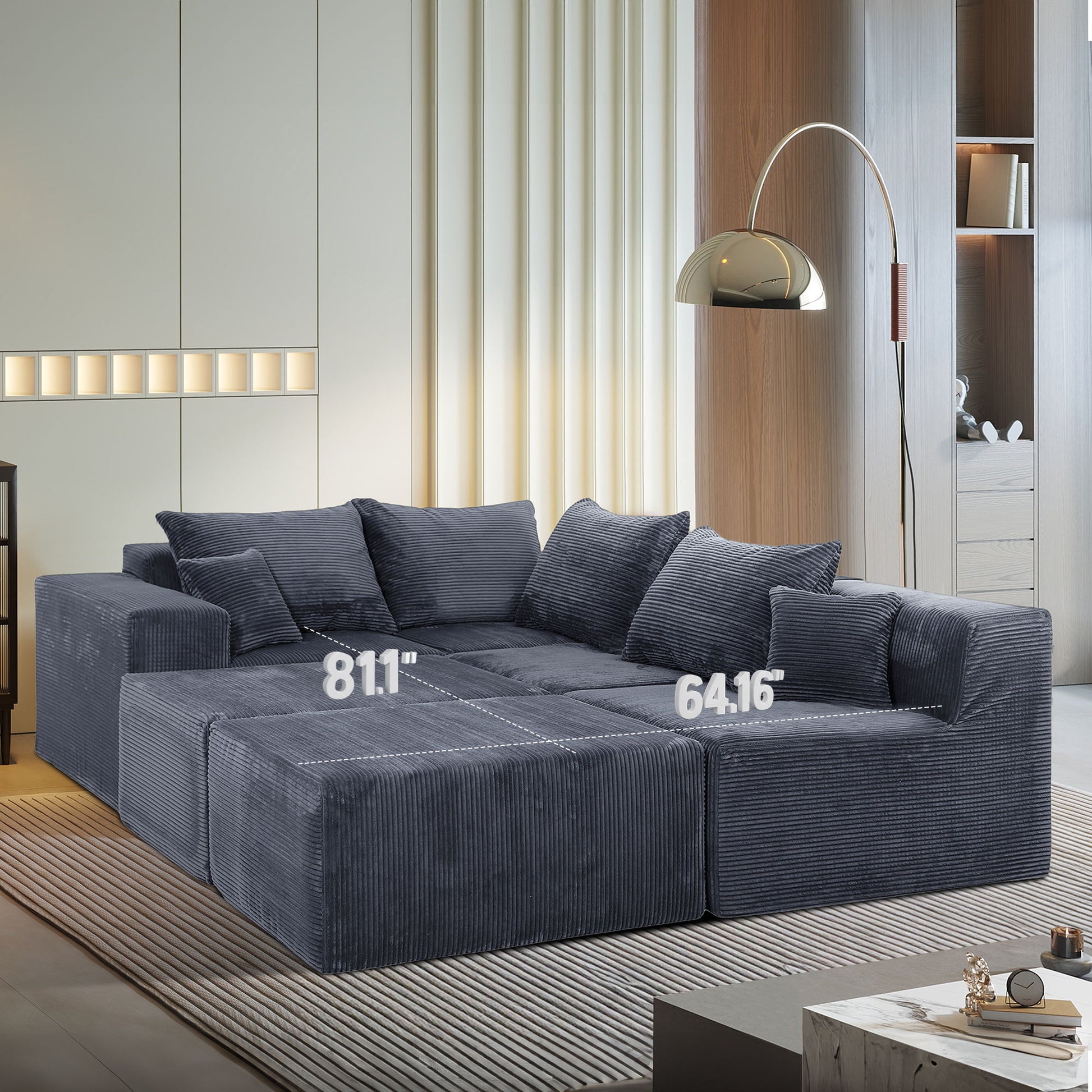 Modular Sectional Sofa, Convertible Couch With Chaise Corduroy - Best Buy Furniture