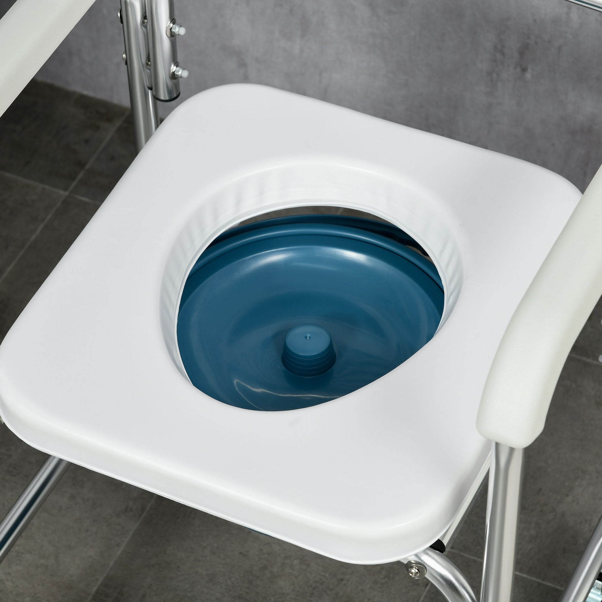 Homcom - Shower Commode Wheelchair, Padded Seat, 330 Lbs - White - Best Buy Furniture