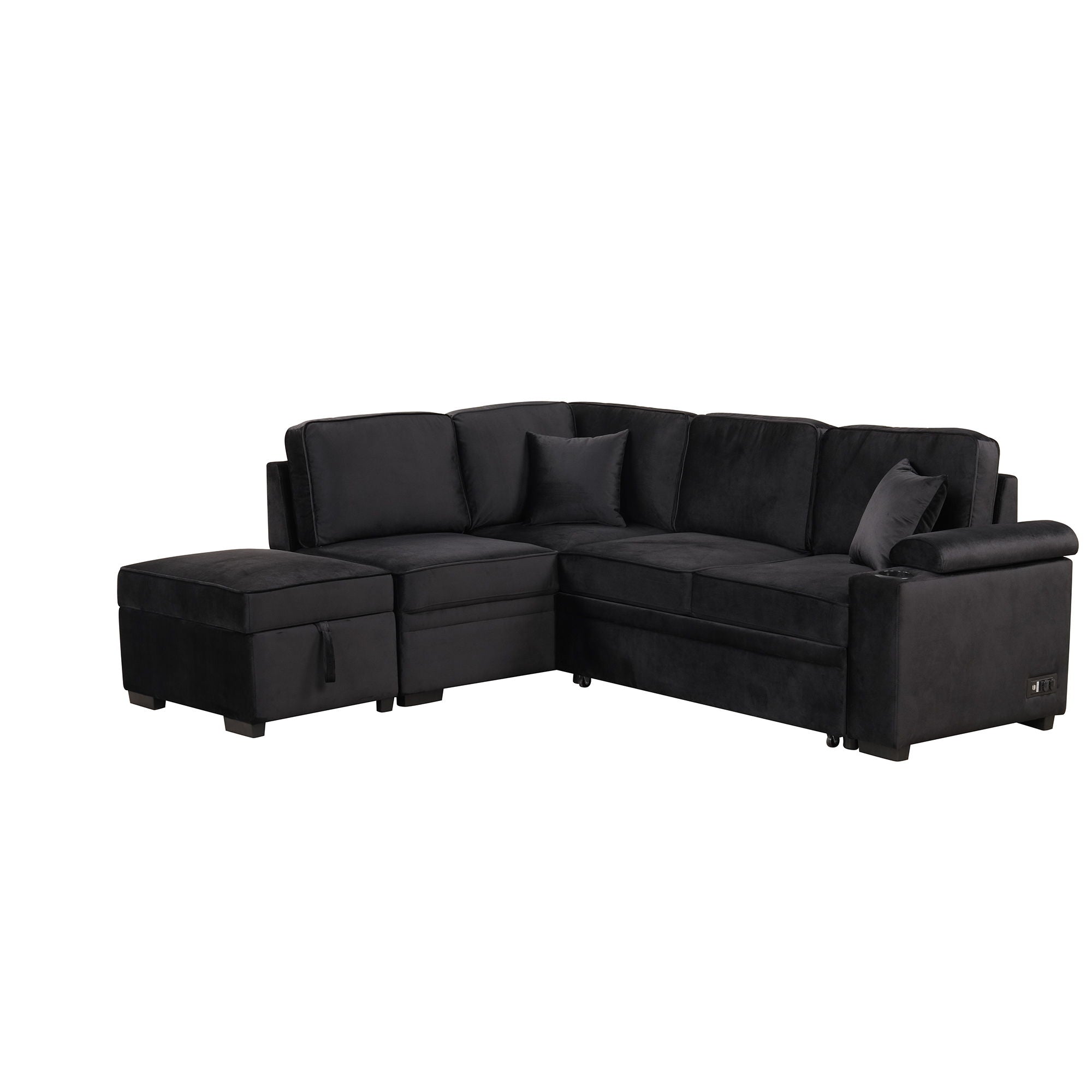 Sleeper Sofa Bed, 2 In 1 Pull Out Sofa Bed L Shape Couch With Storage Ottoman For Living Room, Bedroom Couch And Small Apartment - Best Buy Furniture