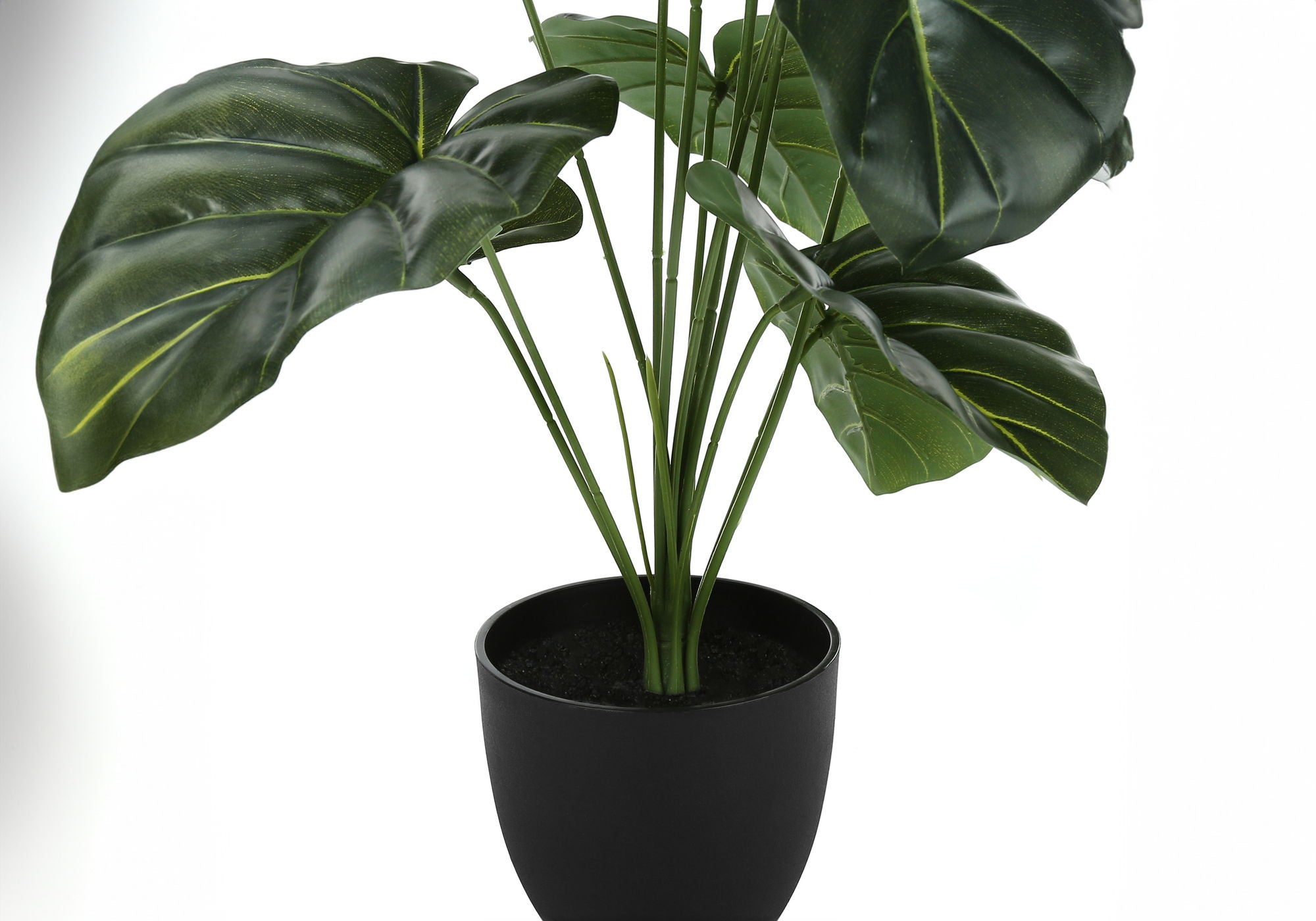 24" Tall, Artificial Plant, Alocasia, Indoor, Faux, Fake, Table, Greenery, Potted, Real Touch, Decorative - Green / Black - Best Buy Furniture