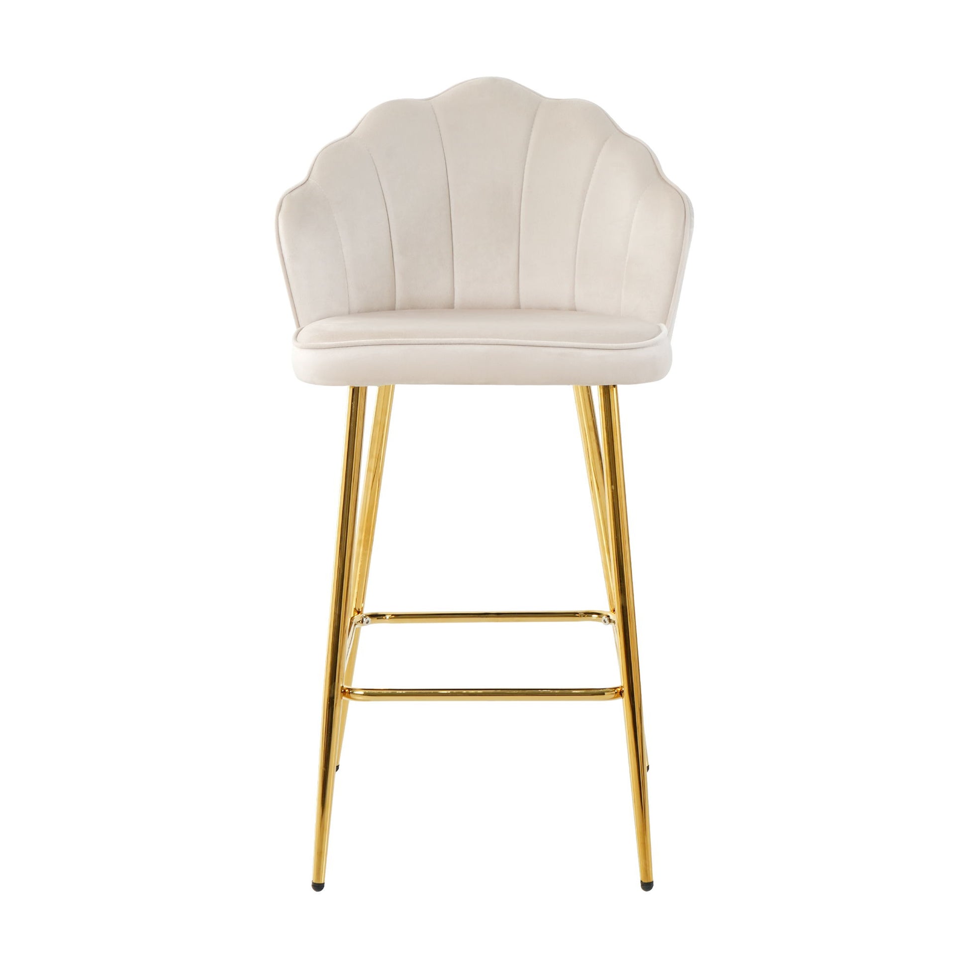 Elegant Shell Shape Velvet Bar Chair (Set of 2) - Best Buy Furniture