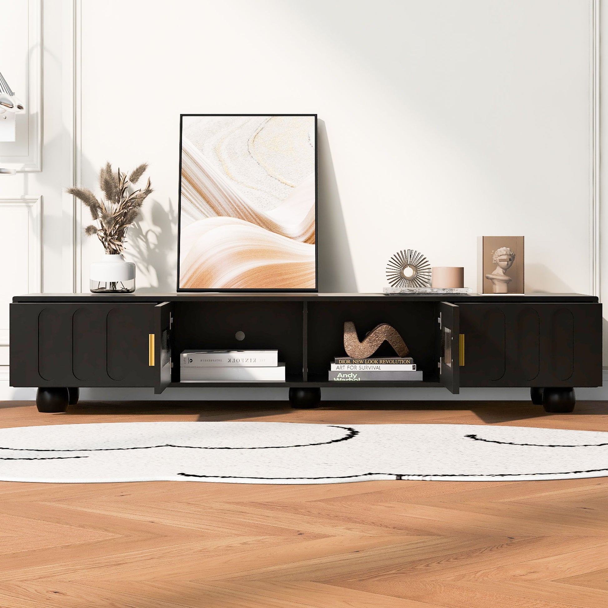 Modern TV Stand For TVs Up To 80", 2 Drawers And Cabinet - Best Buy Furniture