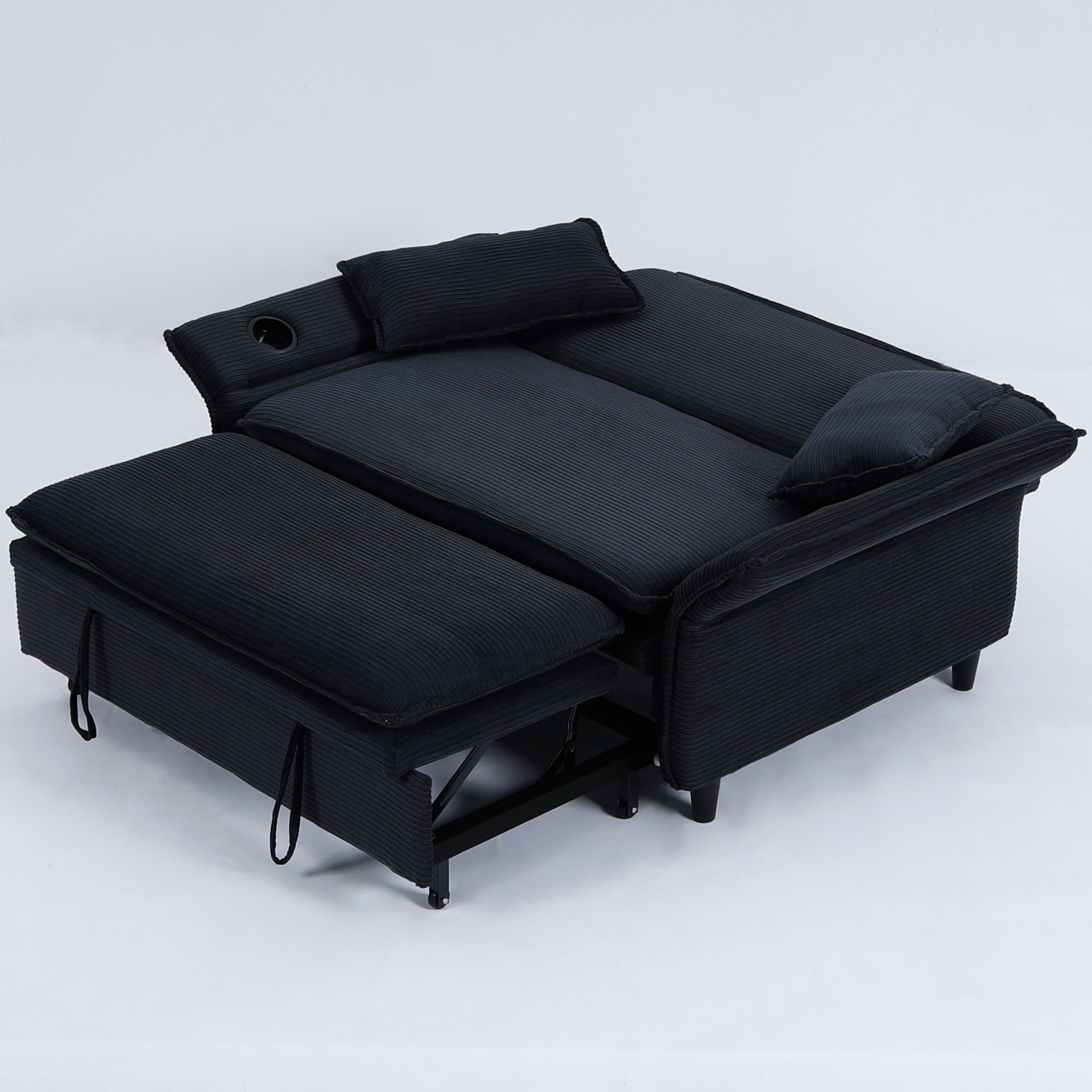 Modern Fabric Multi-Functional Sofa Bed With Adjustable Armrests And Backrests - Best Buy Furniture