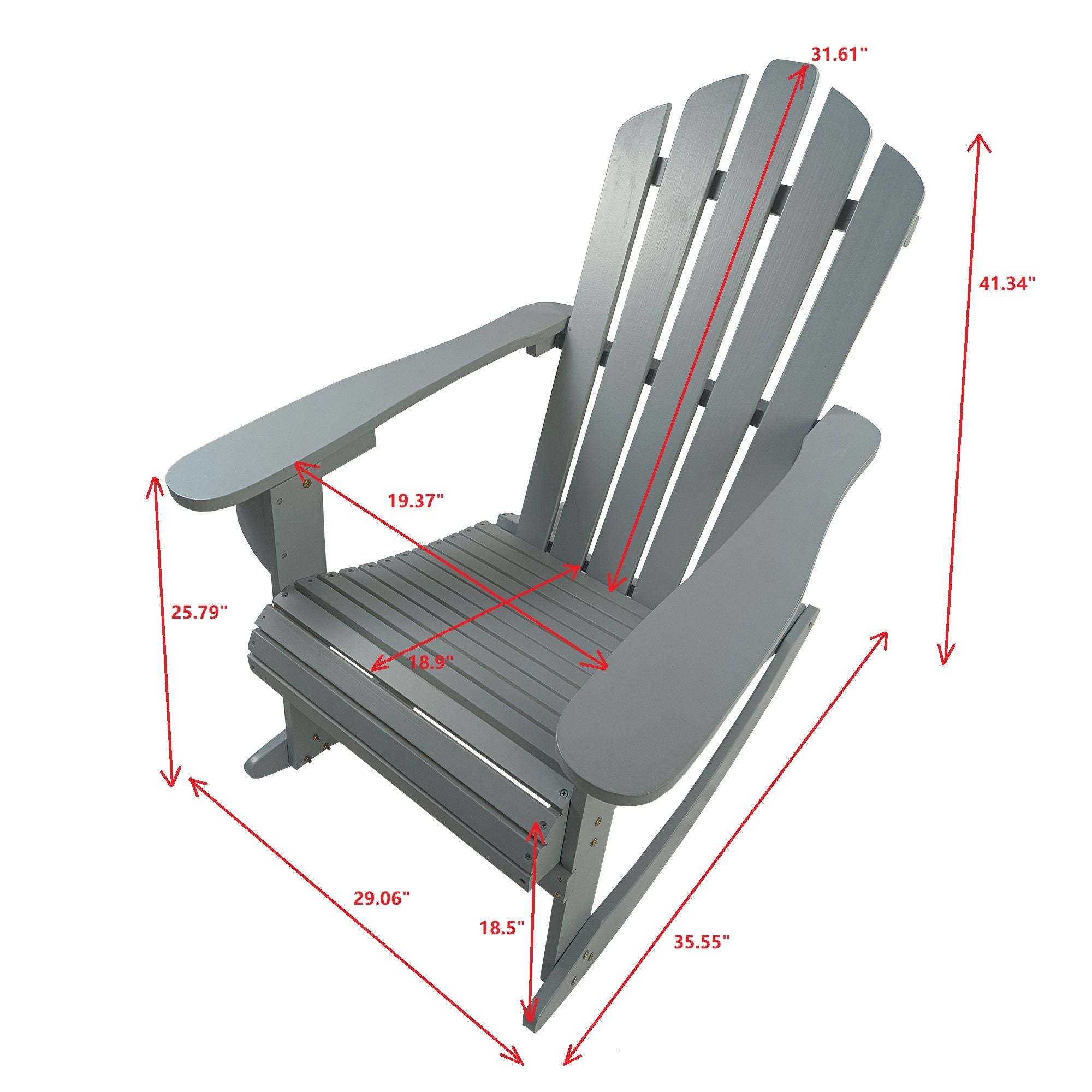 Reclining Outdoor Rocking Adirondack Chair - Best Buy Furniture