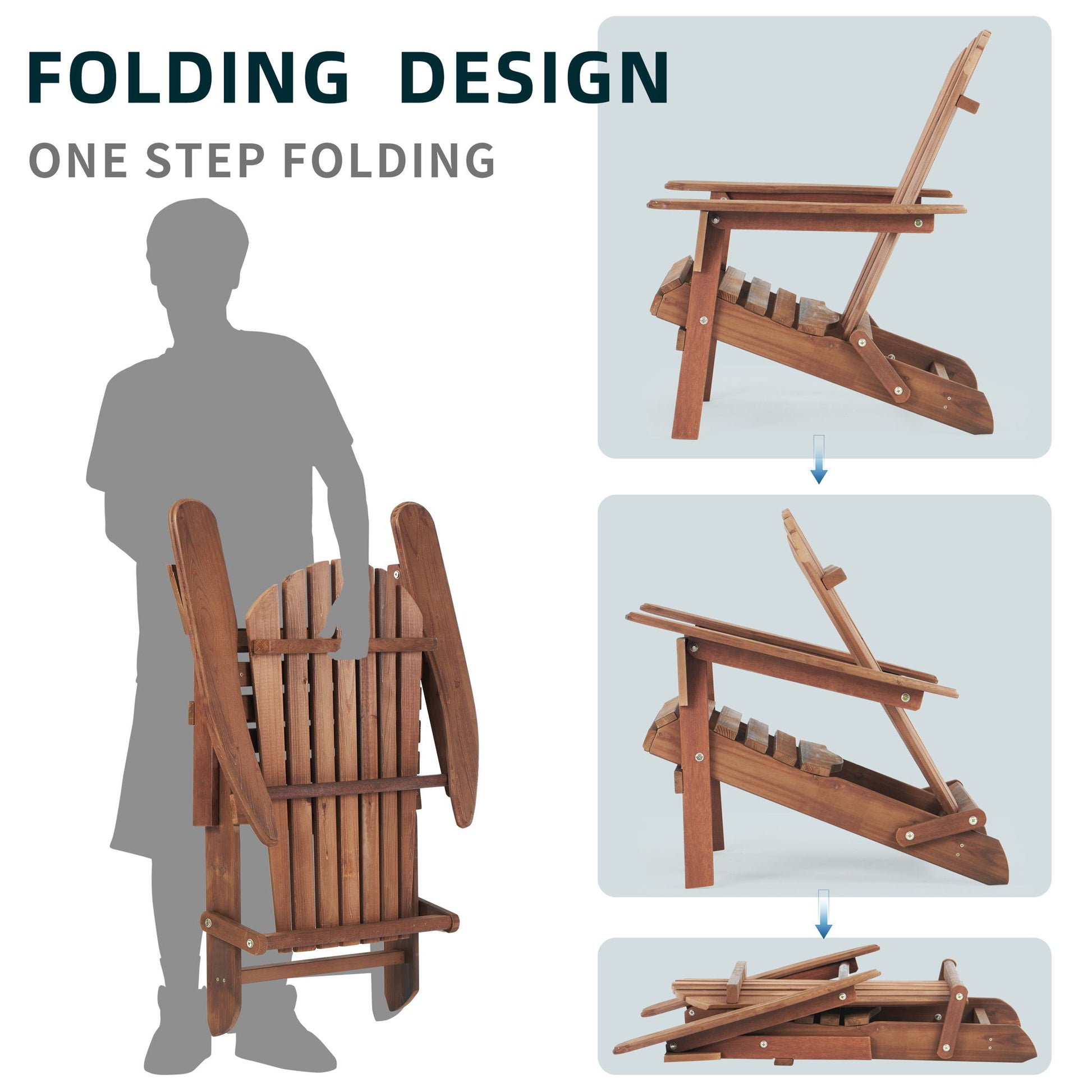 Lounge Patio Chair For Garden Outdoor Wooden Folding Adirondack Chair (Set of 2) Solid Cedar Wood Lounge Patio Chair For Garden - Best Buy Furniture