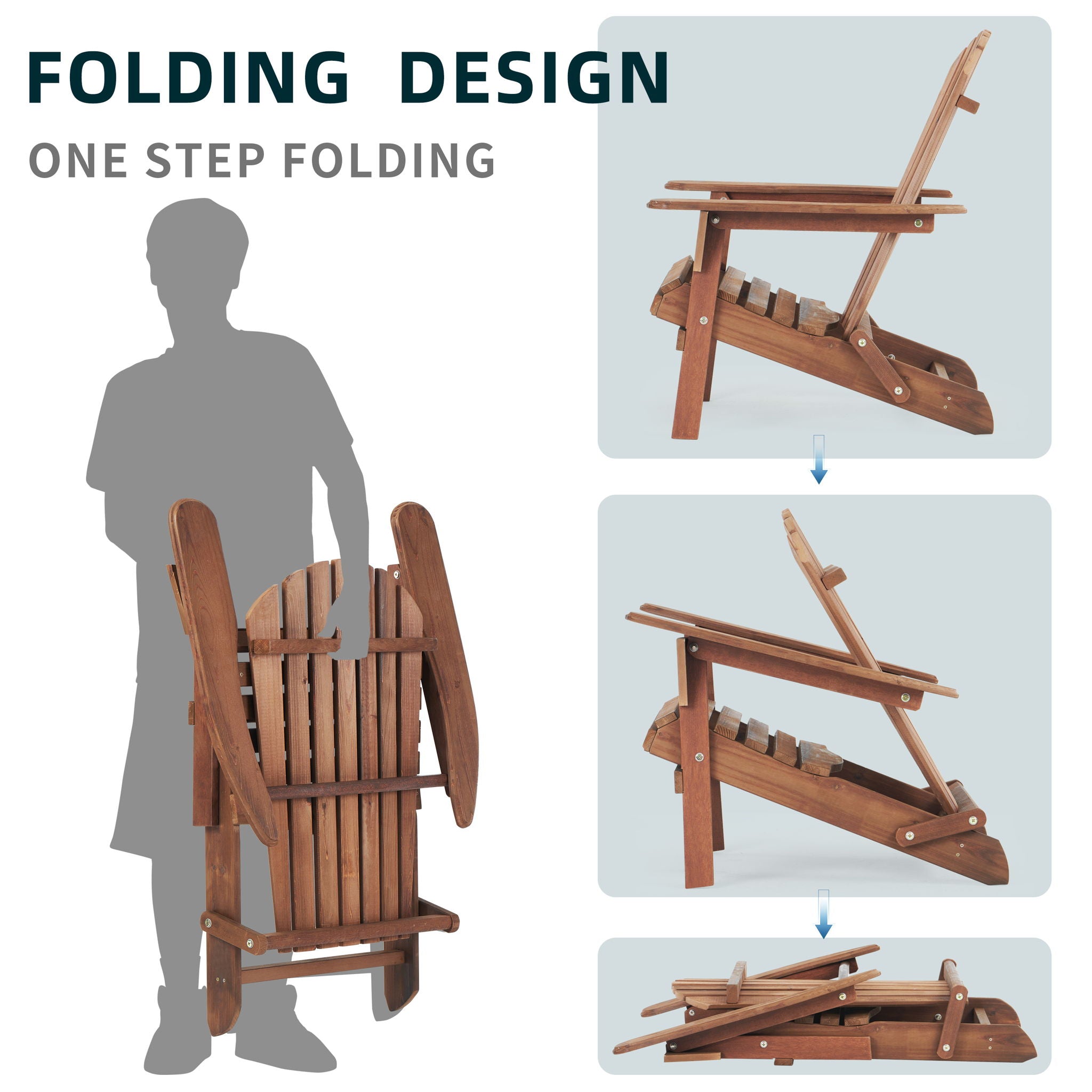 Lounge Patio Chair For Garden Outdoor Wooden Folding Adirondack Chair (Set of 2) Solid Cedar Wood Lounge Patio Chair For Garden - Best Buy Furniture