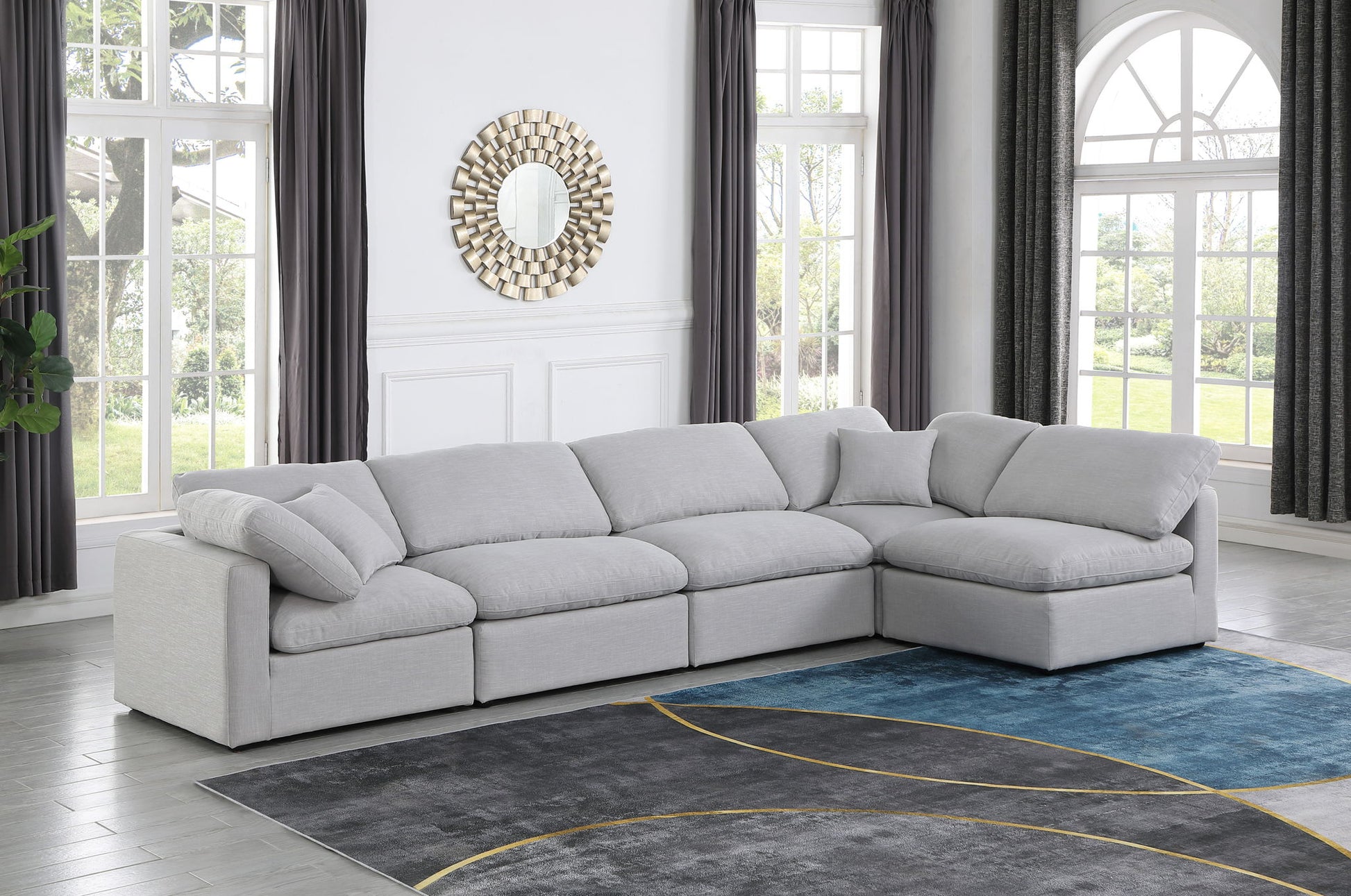 Indulge - Linen 5 Piece Modular Sectional - Best Buy Furniture