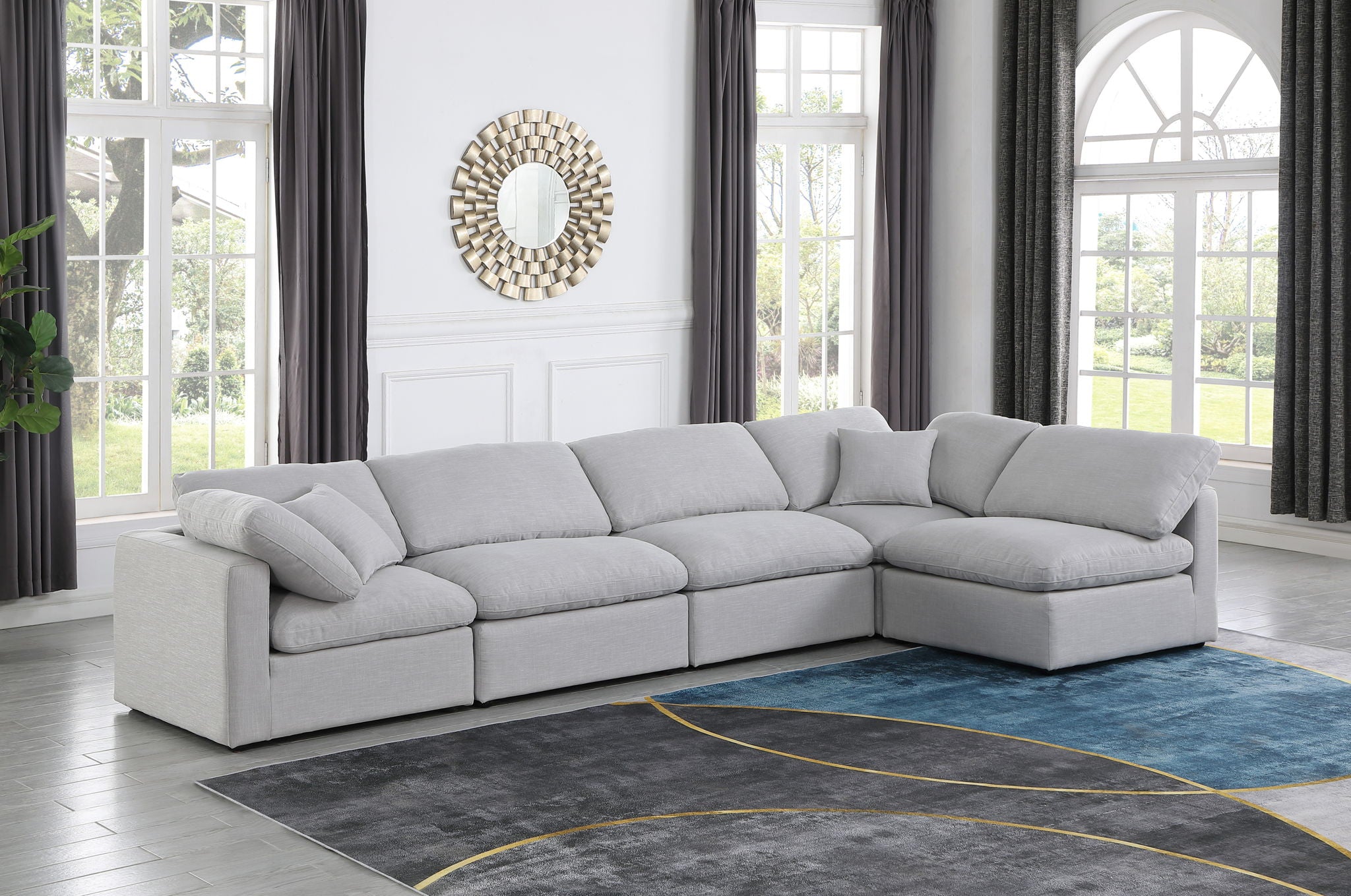 Indulge - Linen 5 Piece Modular Sectional - Best Buy Furniture