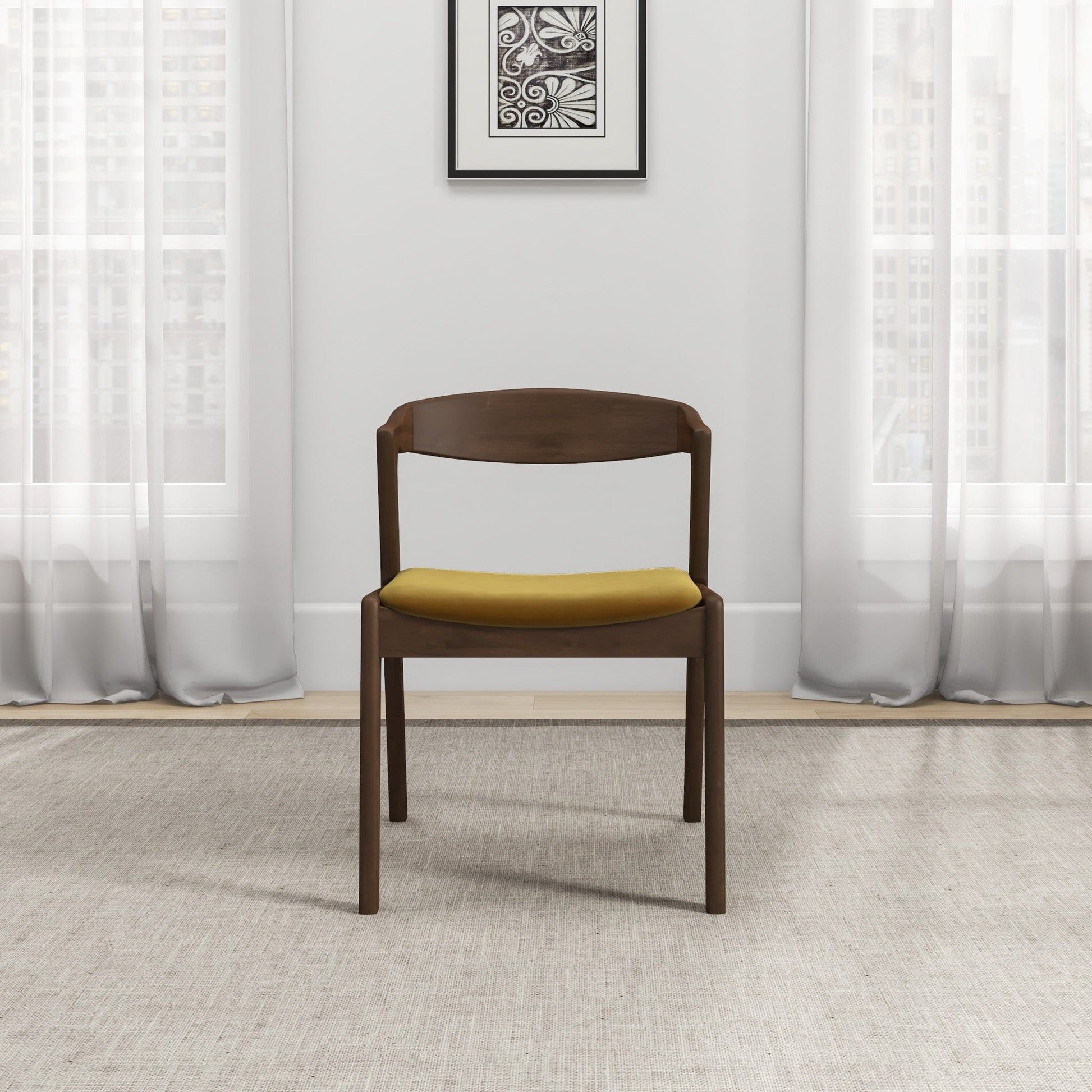 Dakota - Mid-Century Modern Velvet Dining Chair (Set of 2) - Best Buy Furniture