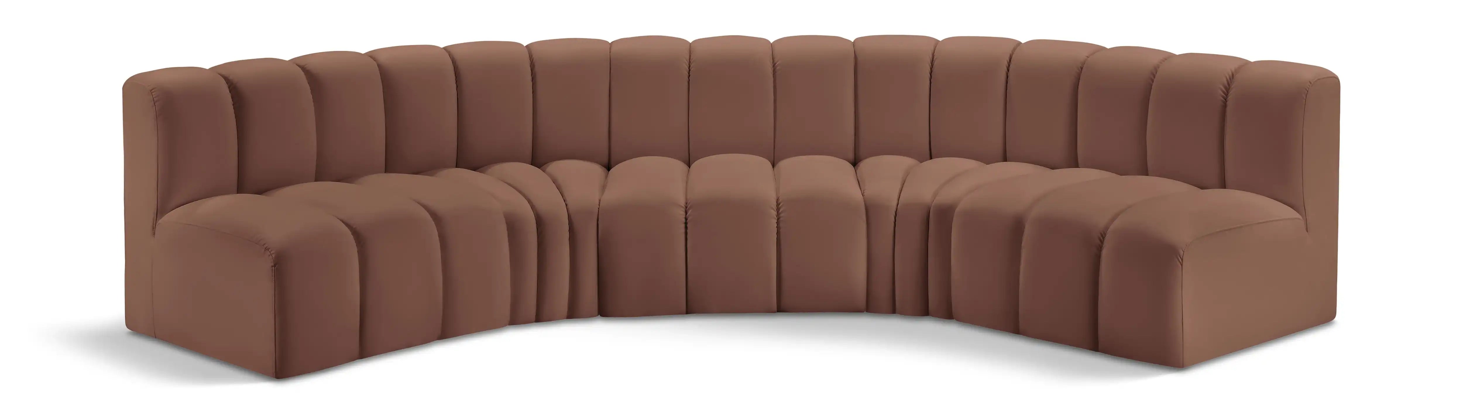 Arc - Faux Leather 5 Piece U-Shaped Modular Sofa - Best Buy Furniture