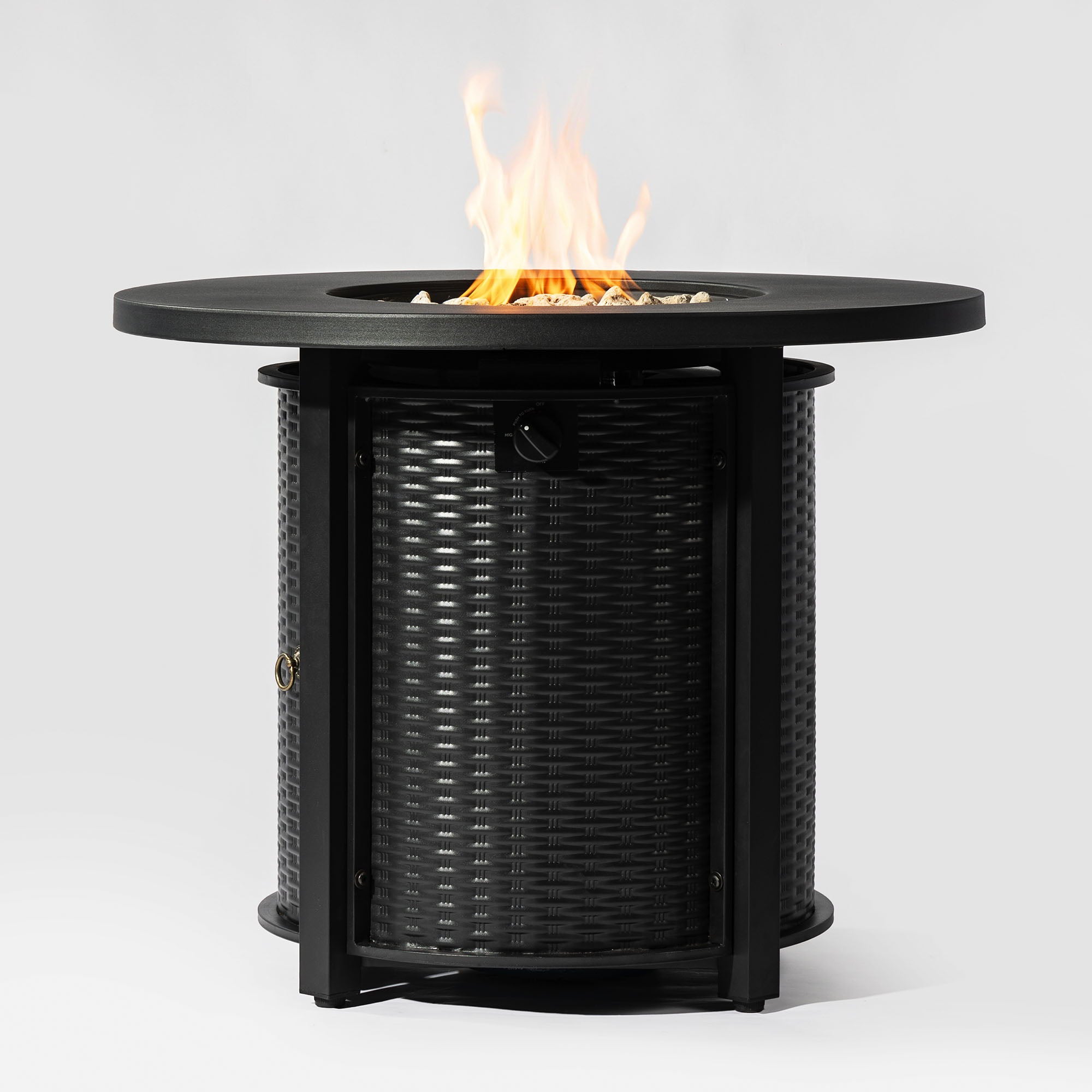 Propane Gas Fire Pit Table, 50000 Btu Round Steel Fire Pit - Best Buy Furniture