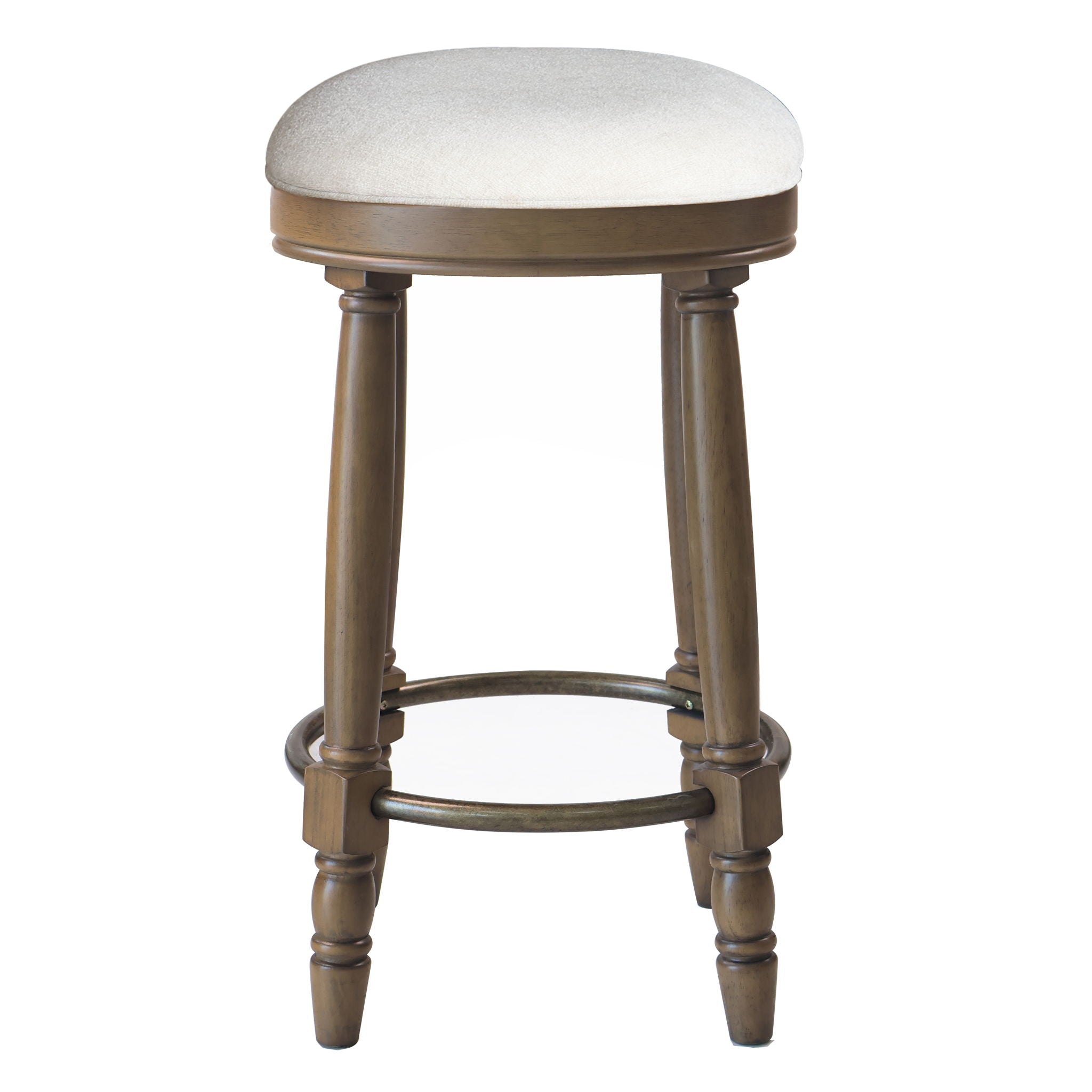 360° Swivel Wooden Barstools With Upholstered Seat, Counter Height (Set of 2) - Best Buy Furniture