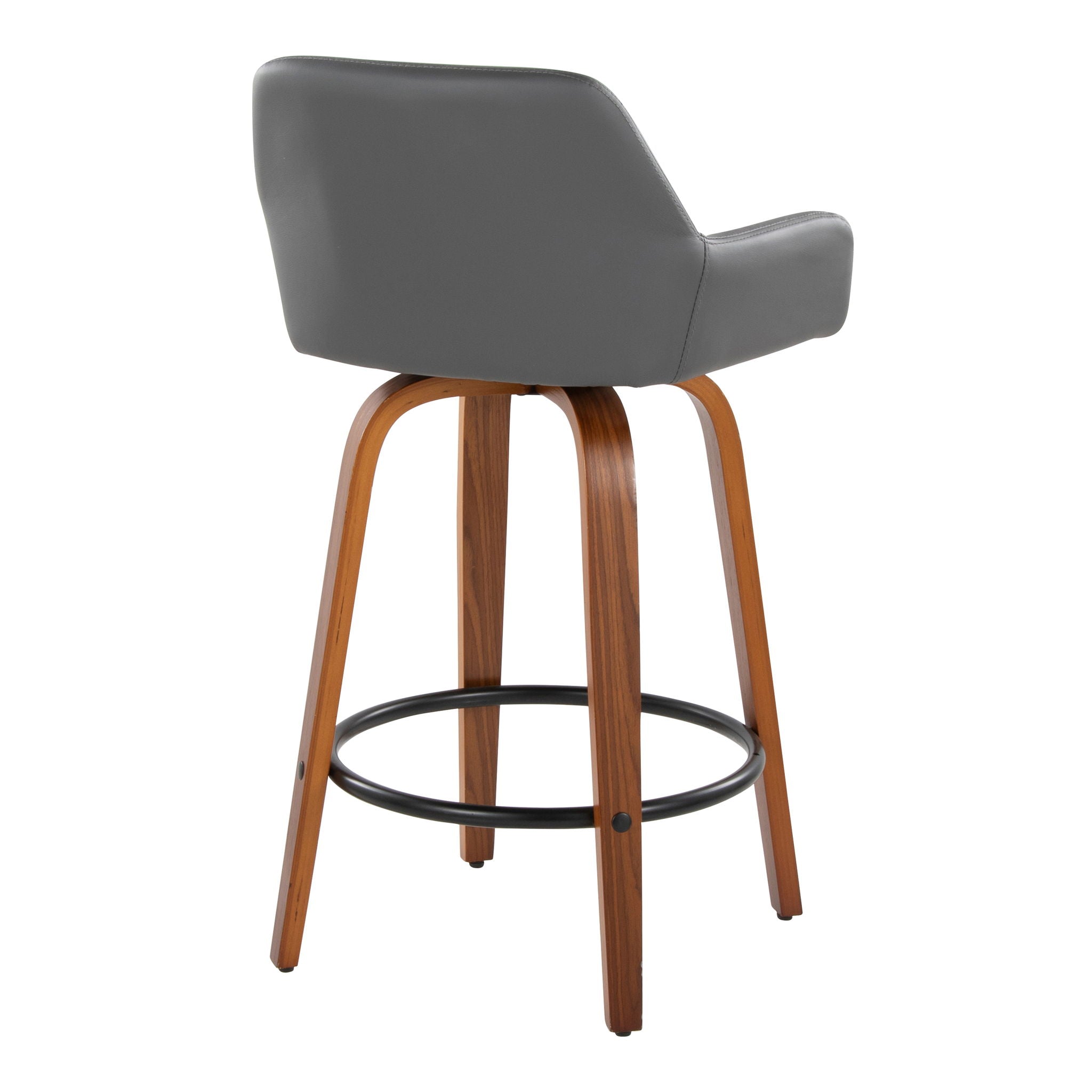 Daniella - Contemporary Fixed Height Counter Stool With Swivel With Round Footrest (Set of 2) - Best Buy Furniture