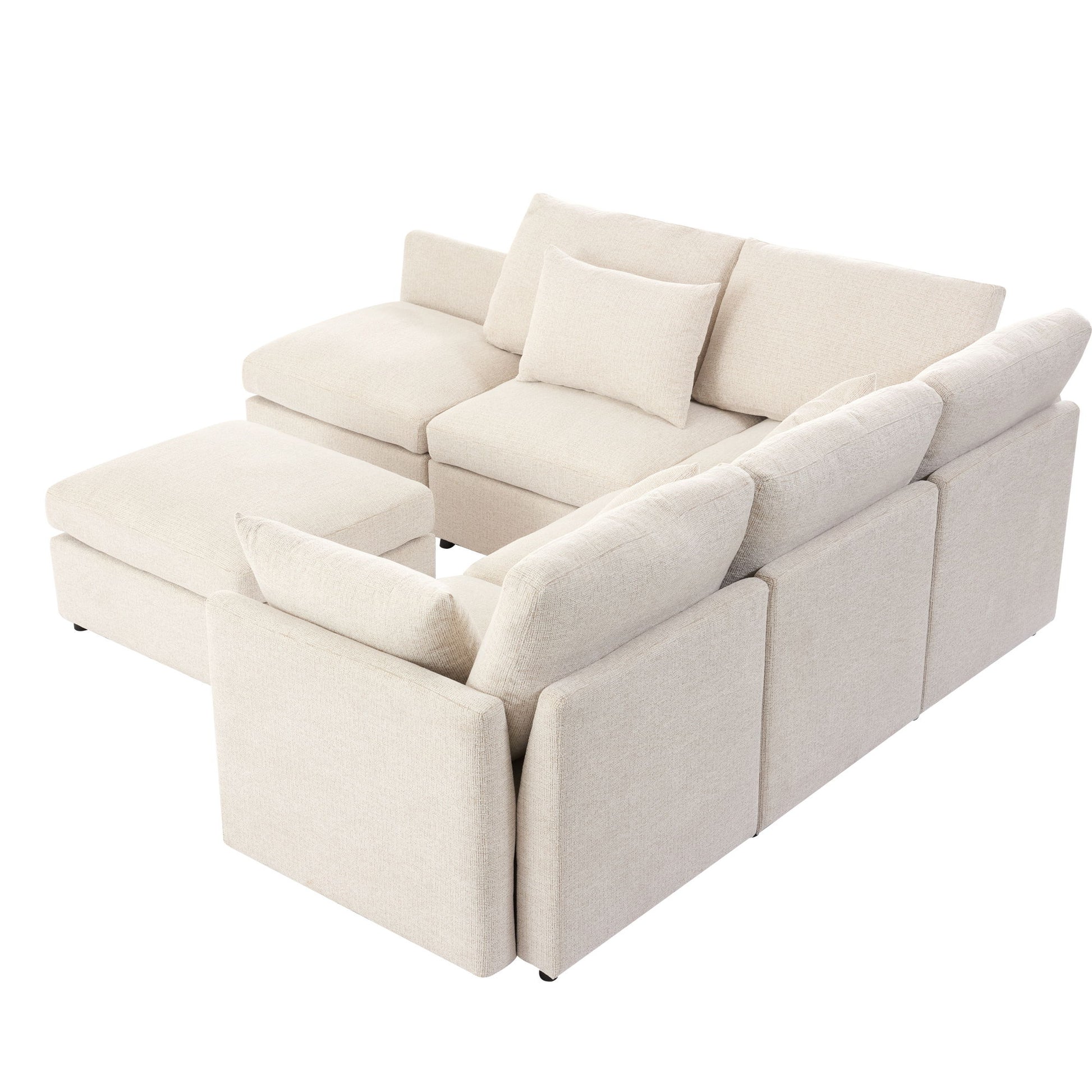 Sectional Sofa Modular U-Shaped With Ottoman & USB Ports - Best Buy Furniture