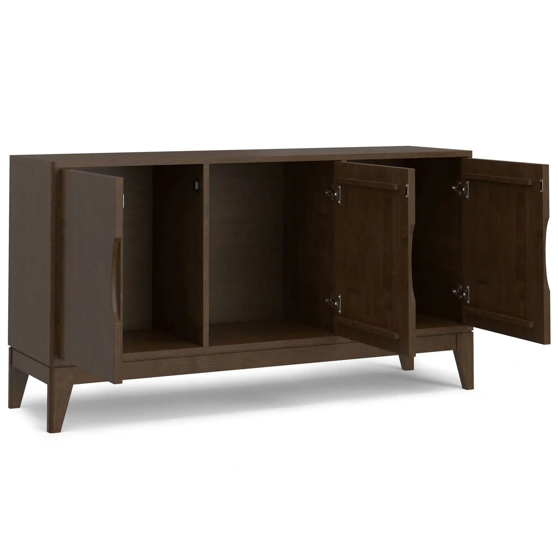 Harper - 3 Door Sideboard Buffet / Storage Cabinet - Walnut Brown - Best Buy Furniture