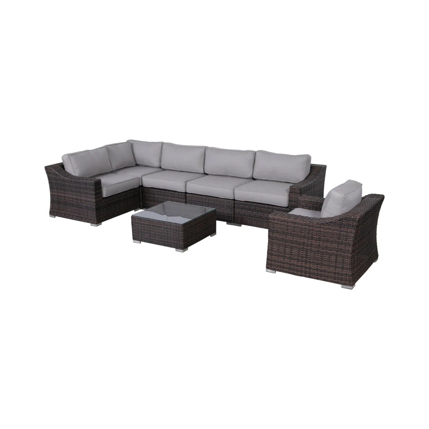 Outdoor Wicker Conversation Set With Cushions, All Weather - Best Buy Furniture