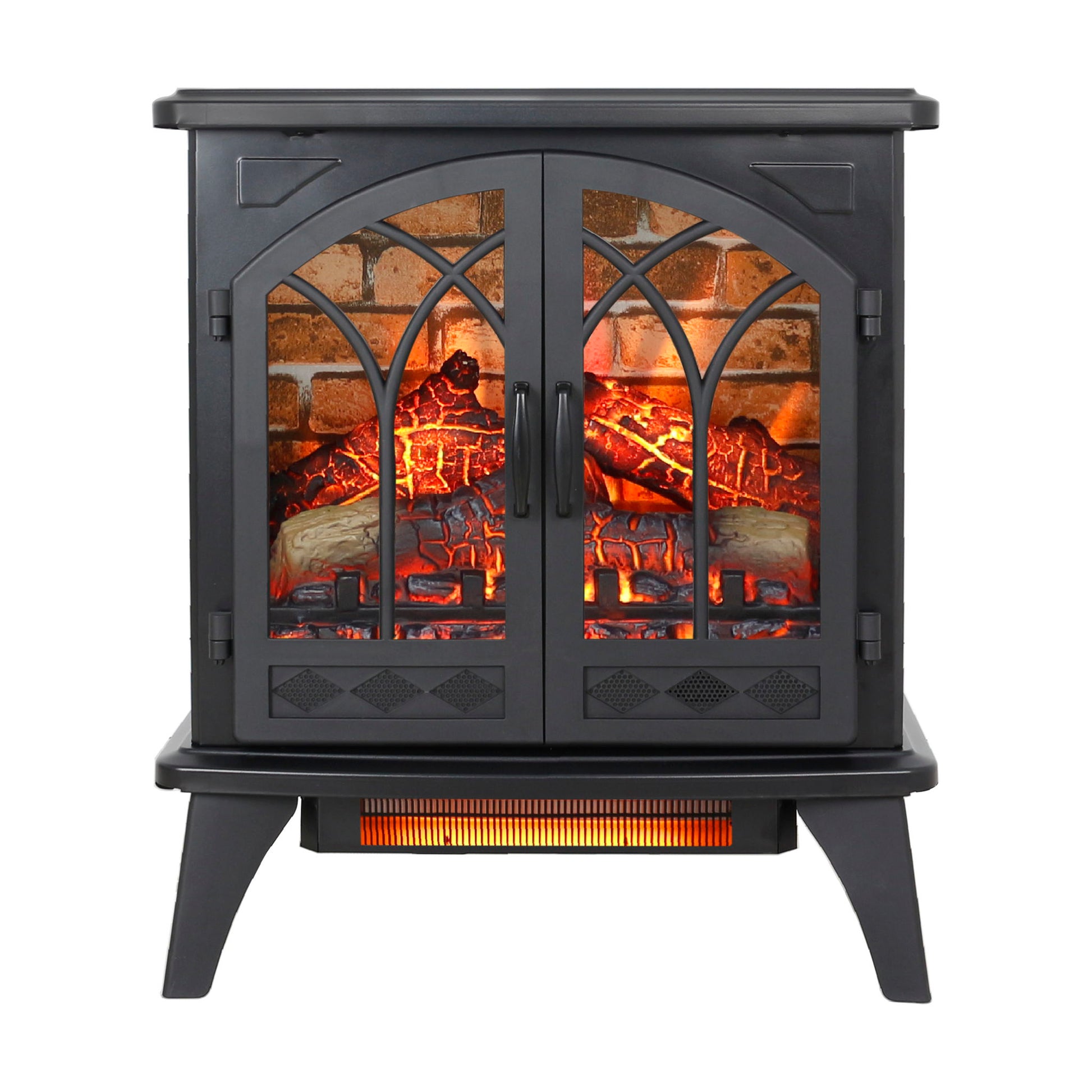 3D Flame Electric Infrared Quartz Fireplace Stove With Remote Control - Antique Black - Best Buy Furniture