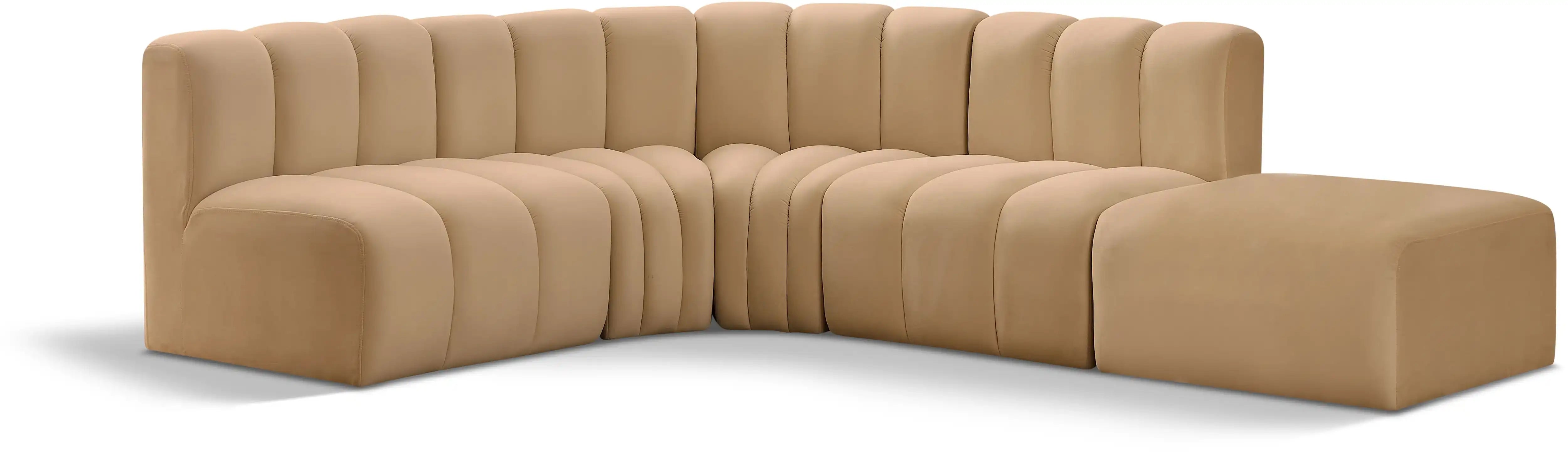 Arc - Velvet 5 Piece Corner Modular Sofa - Best Buy Furniture
