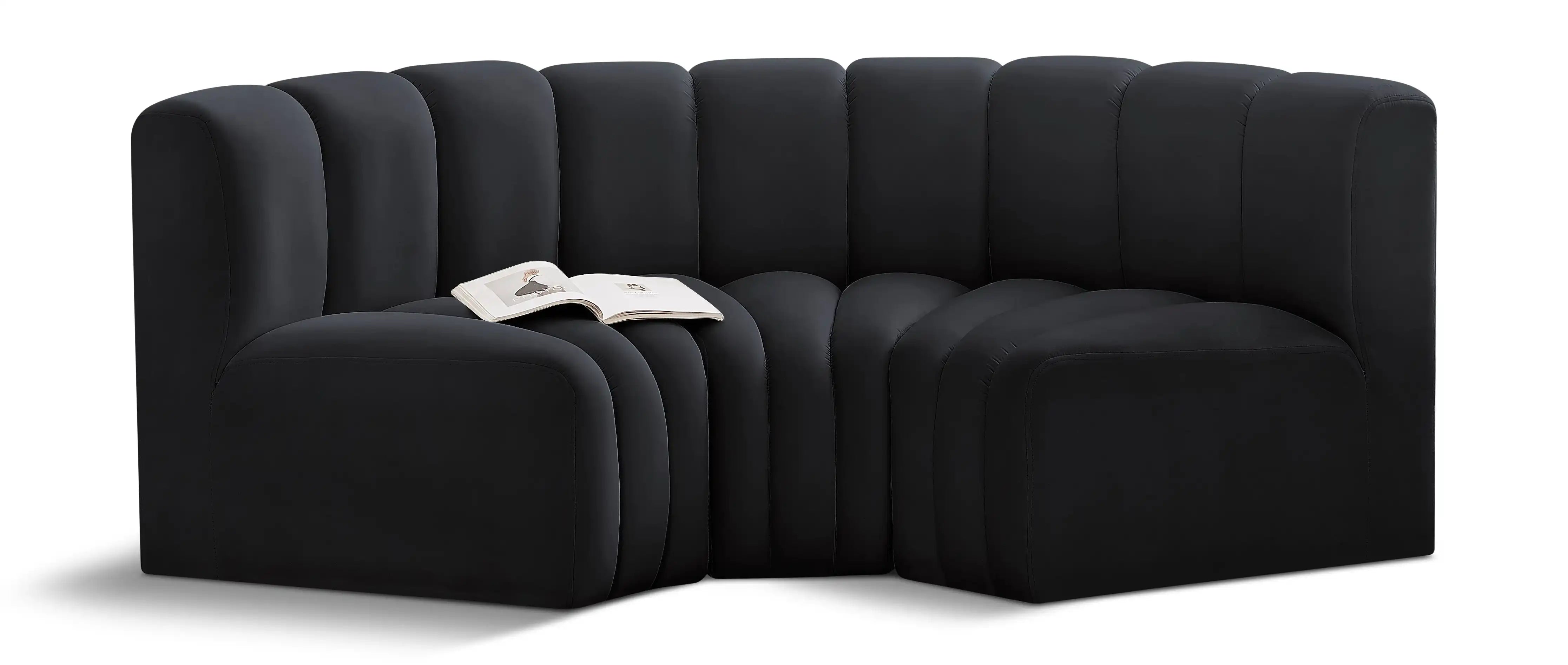 Arc - Velvet 3 Piece Modular U-Shaped Sofa - Best Buy Furniture