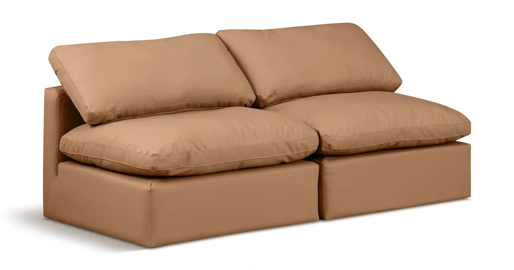 Indulge - Faux Leather 2 Seat Modular Armless Sofa - Best Buy Furniture