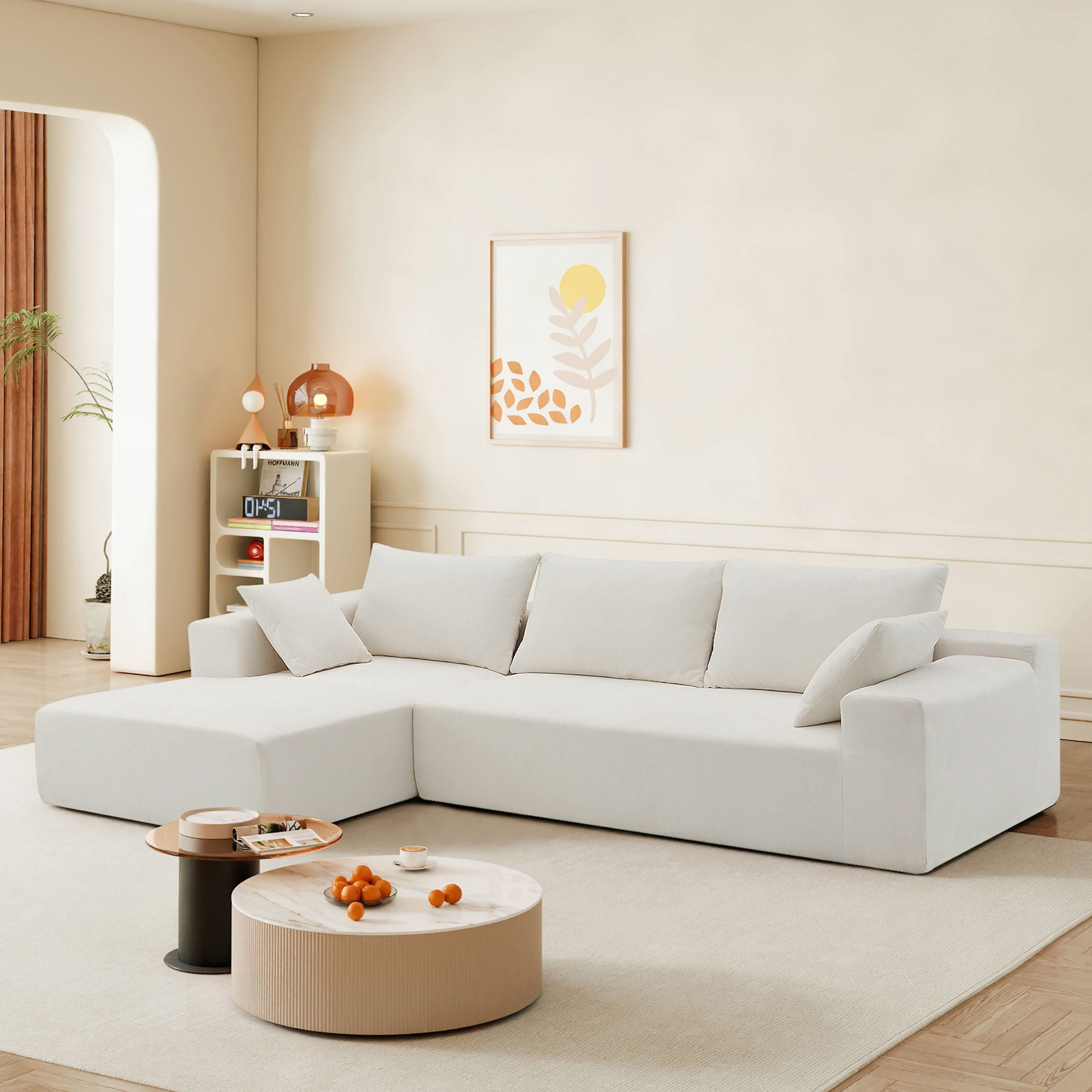 Modular Sectional Living Room Sofa Set, Modern Minimalist Style Couch, Upholstered Sleeper Sofa For Living Room, Bedroom, Salon, 2 Piece Free Combination, L-Shape - Best Buy Furniture