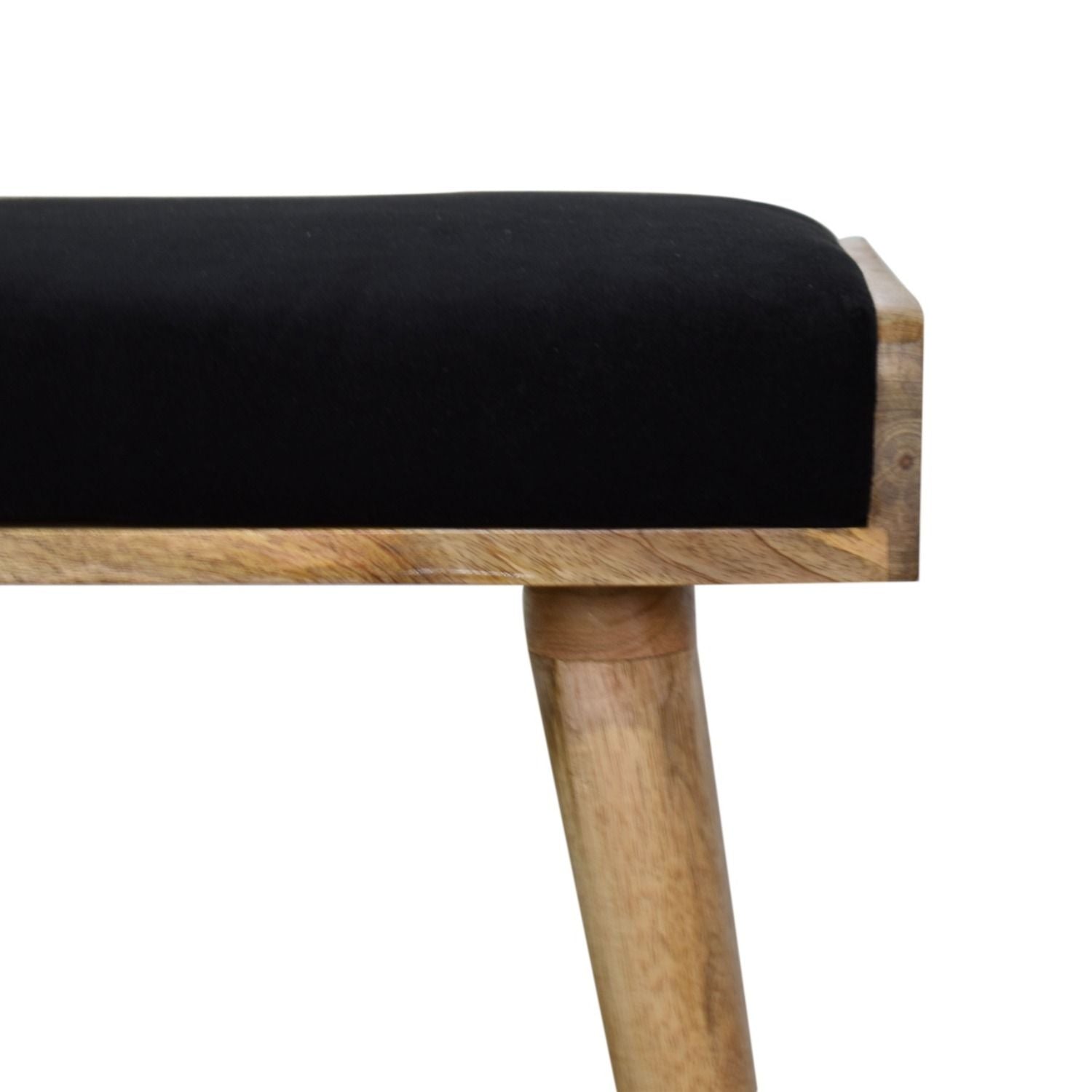 Velvet Tray Style Footstool - Black - Best Buy Furniture
