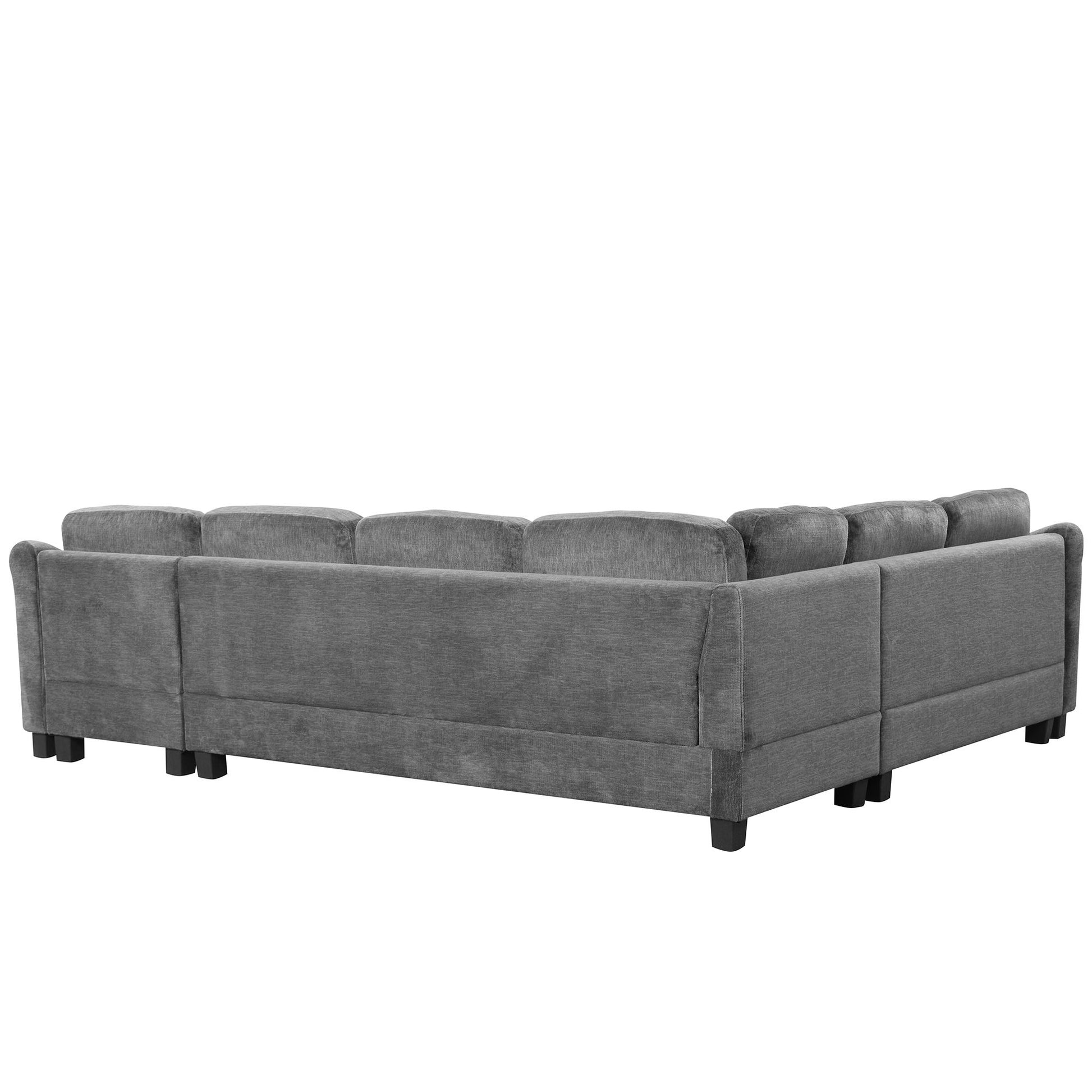 Contemporary U - Shaped Sectional Sofa With Movable Storage Ottoman - Best Buy Furniture