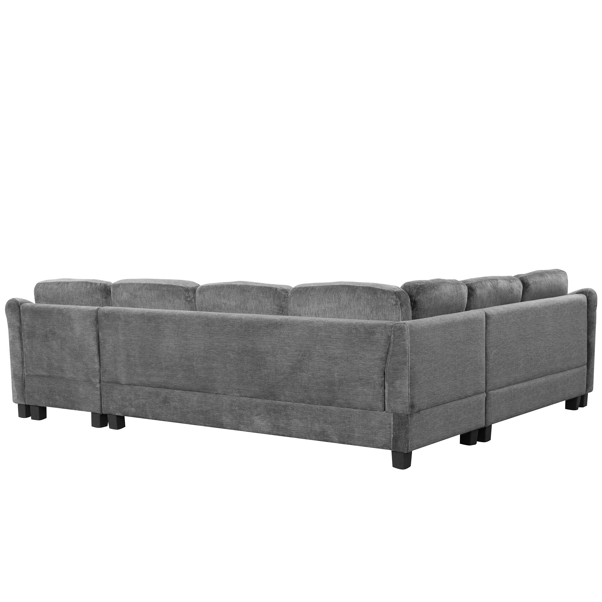 Contemporary U - Shaped Sectional Sofa With Movable Storage Ottoman - Best Buy Furniture