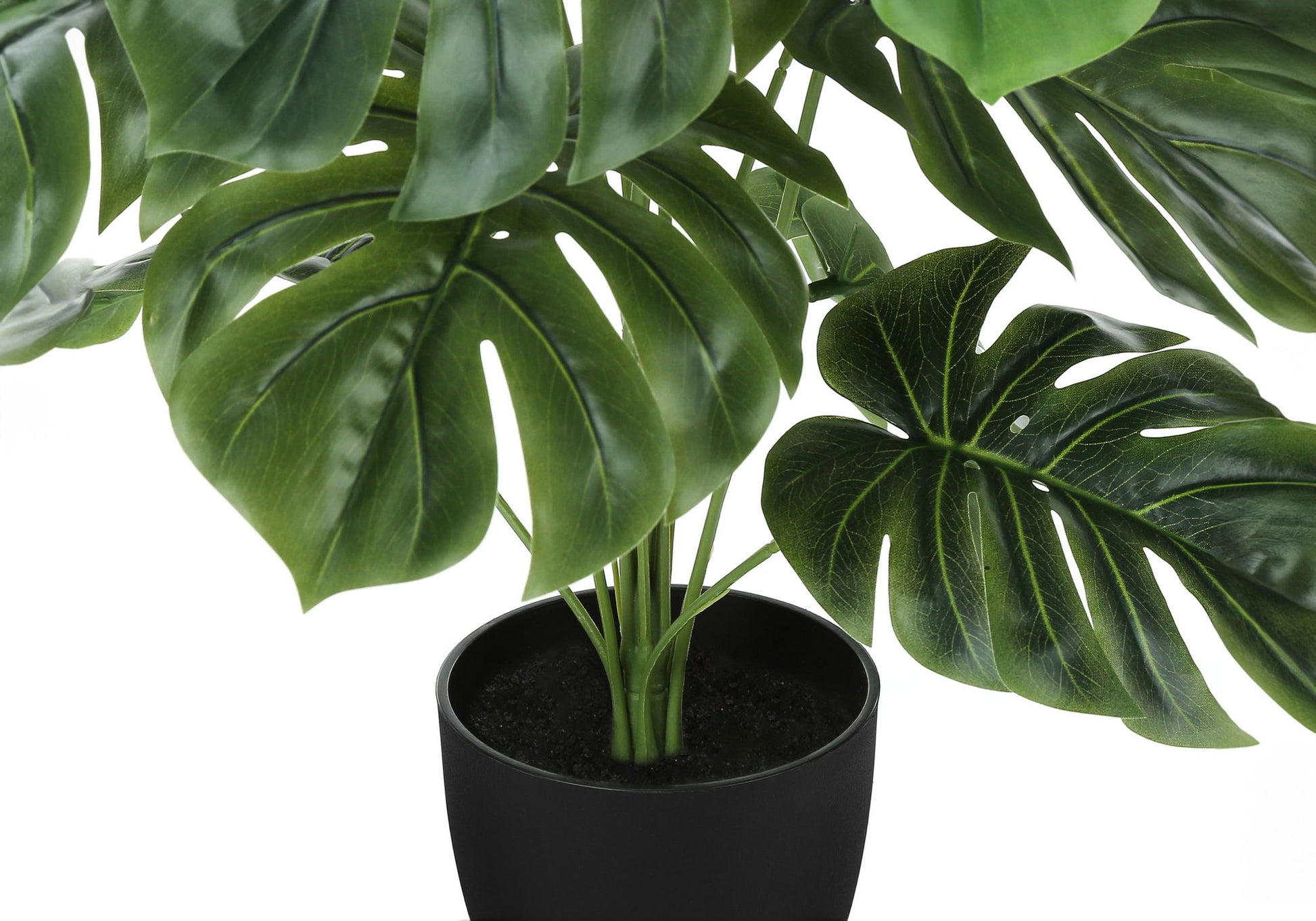24" Tall, Artificial Plant, Monstera, Indoor, Faux, Fake, Table, Greenery, Potted, Real Touch, Decorative - Green / Black - Best Buy Furniture