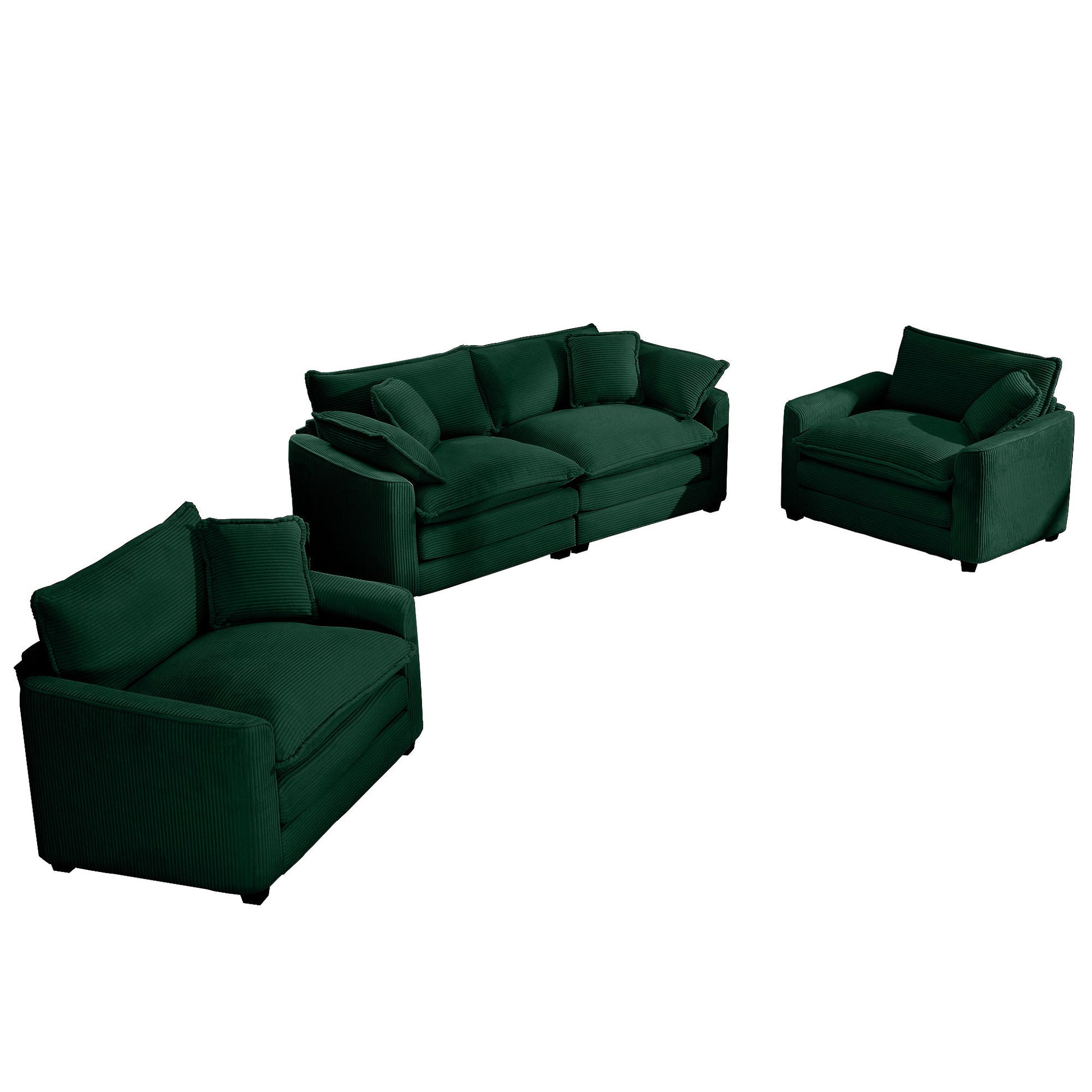 Elegant Corduroy Oversized Sectional Sofa Set With Deep Seats And Flexible Layout - Best Buy Furniture