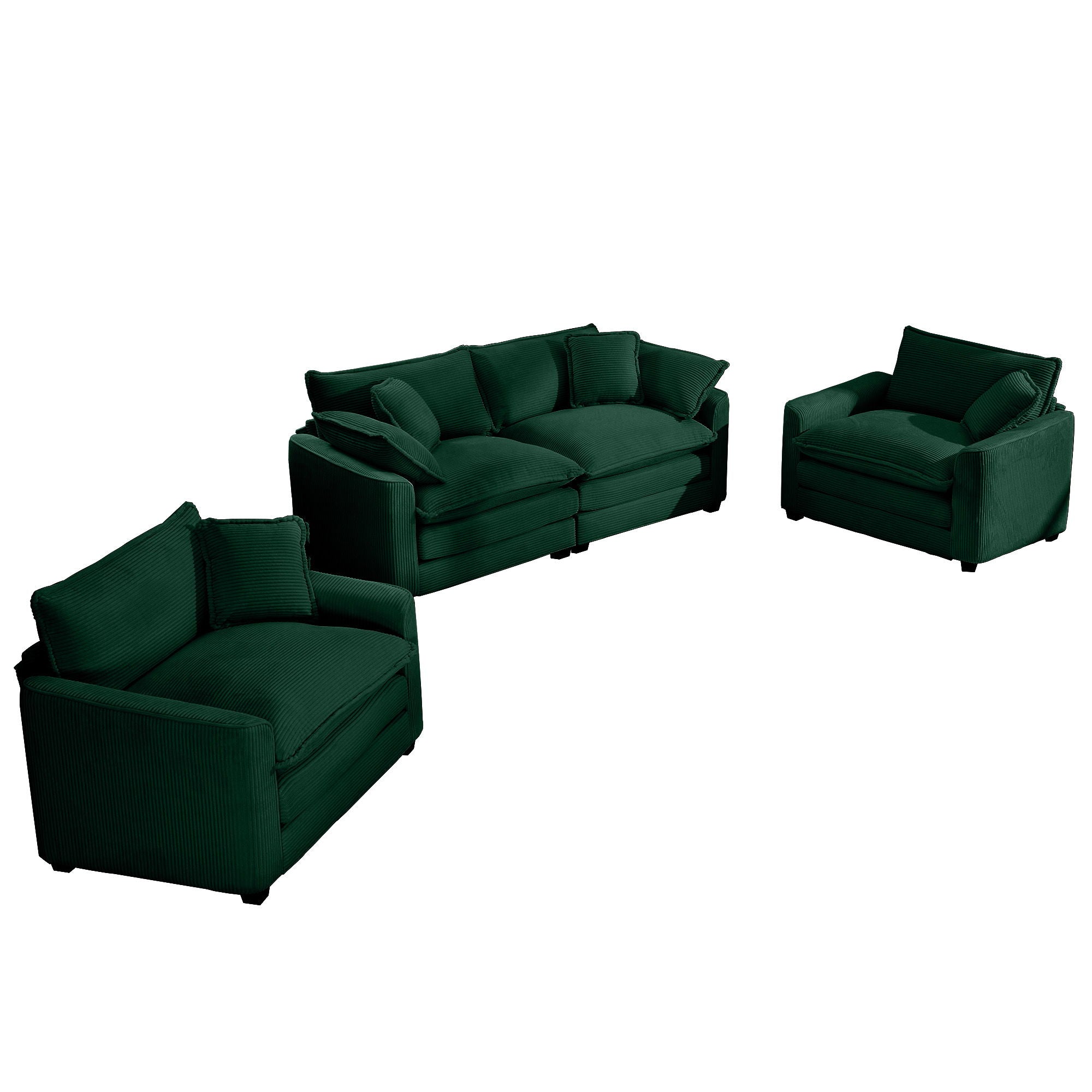 Elegant Corduroy Oversized Sectional Sofa Set With Deep Seats And Flexible Layout - Best Buy Furniture