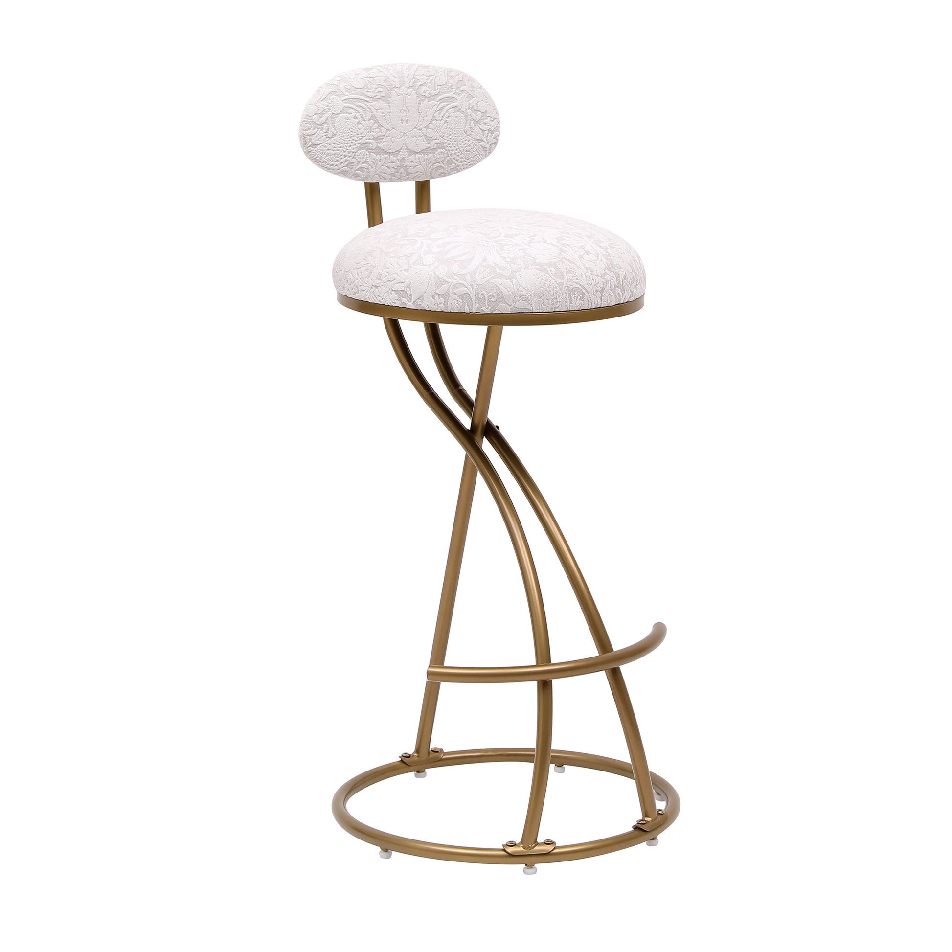 Round Print Bar Stools Upholstered Chairs For Kitchen (Set of 2) - Best Buy Furniture