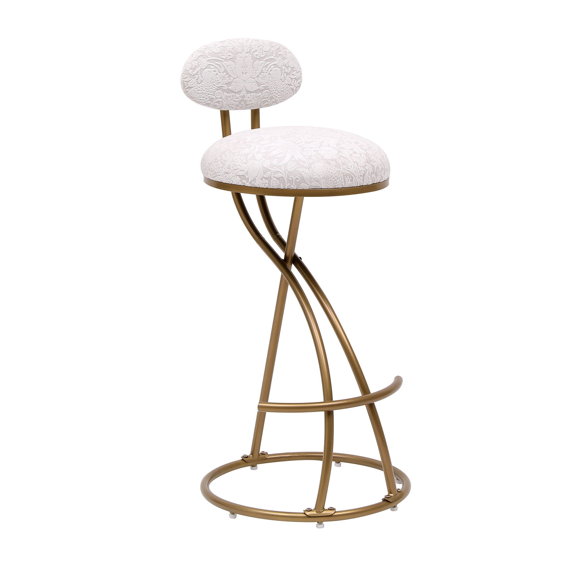 Round Print Bar Stools Upholstered Chairs For Kitchen (Set of 2) - Best Buy Furniture