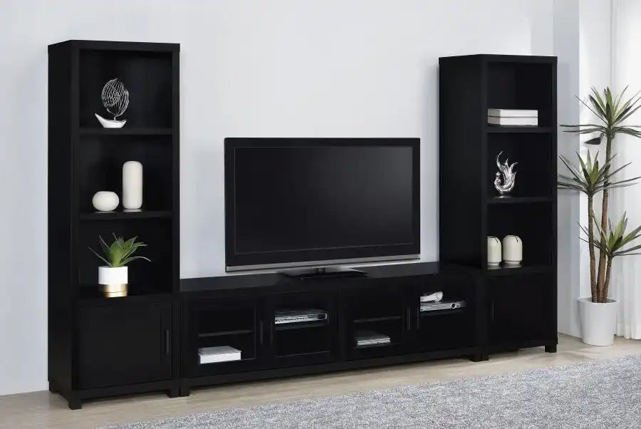 Jupiter - 3 Piece Entertainment Center TV Stand - Black - Best Buy Furniture