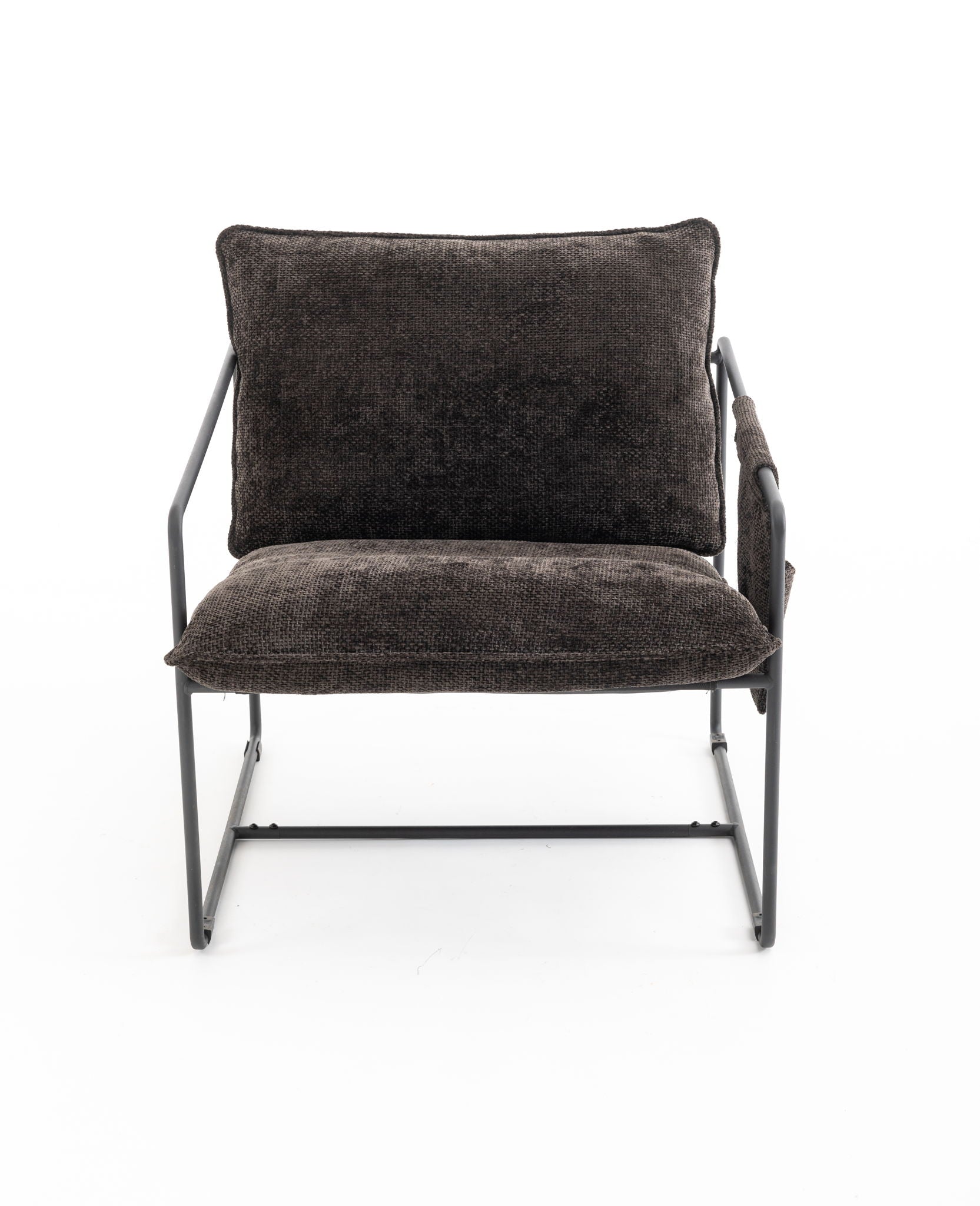 Upholstered Hanging Armchair With Arm Pocket Metal Frame (Set of 2), Crushed Foam Cushions And Skin-Friendly Braid For Living Room And Bedroom - Best Buy Furniture