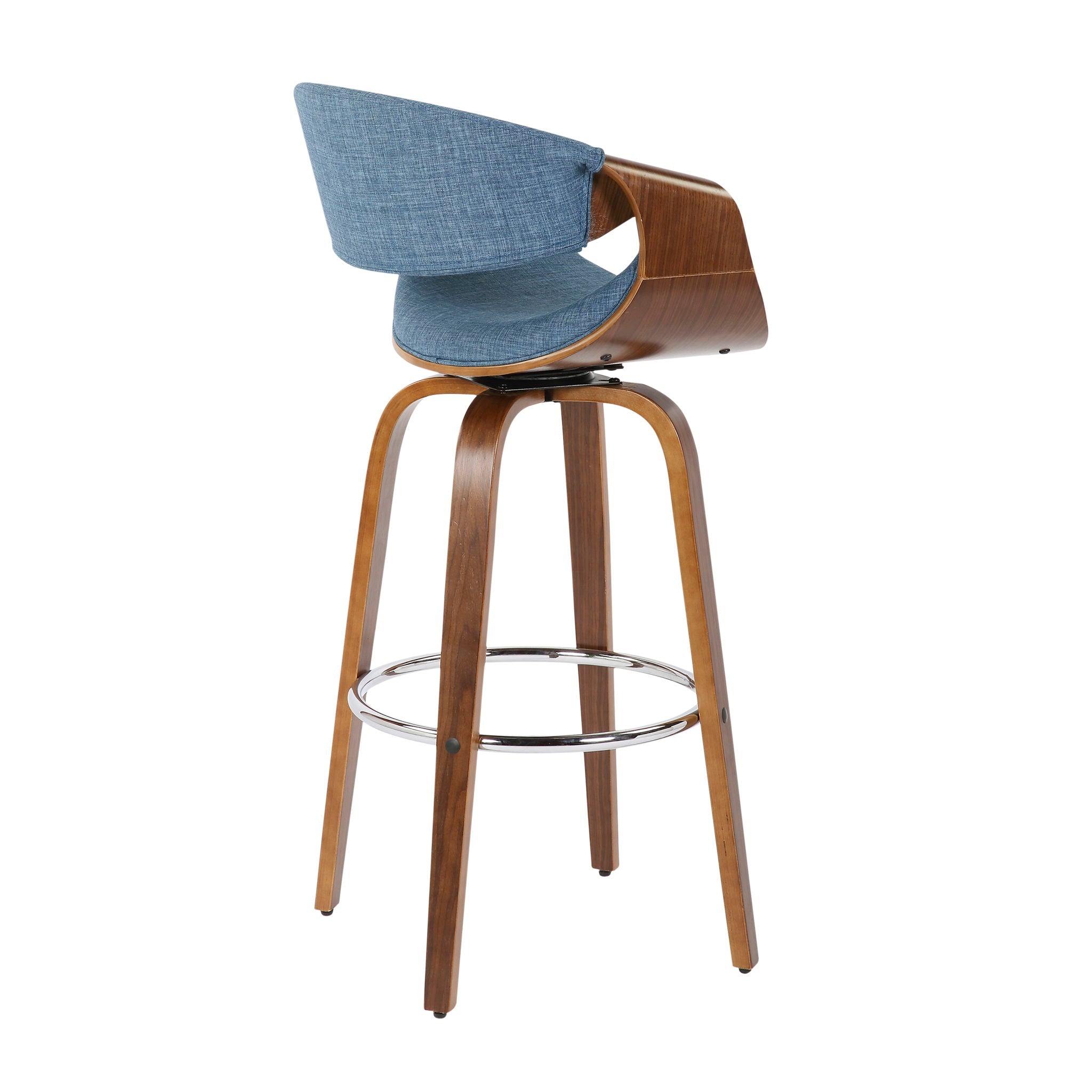 Curvini Mid - Century Modern Fixed Height Barstool With Swivel (Set of 2) - Best Buy Furniture