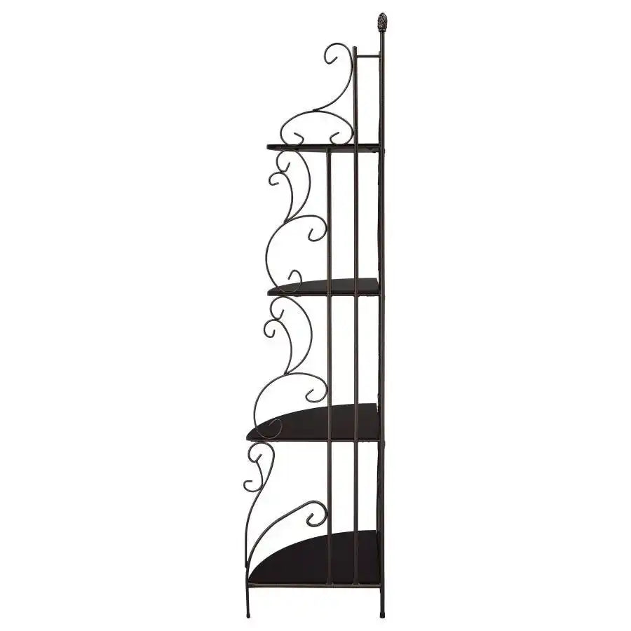 Poppy - 4-Shelf Corner Bookshelf - Copper And Cappuccino - Best Buy Furniture