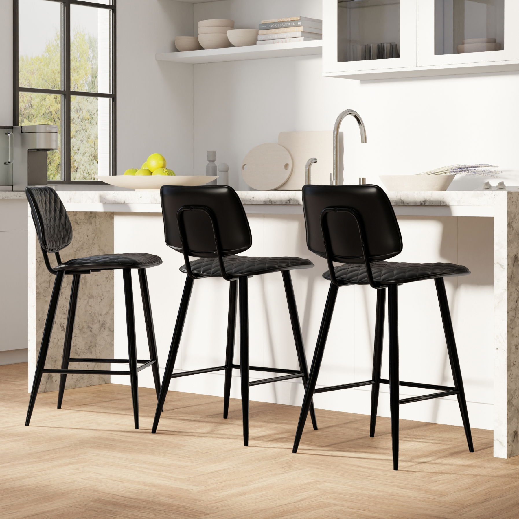 Raya - Upholstered Counter Height Stool (Set of 2) - Best Buy Furniture