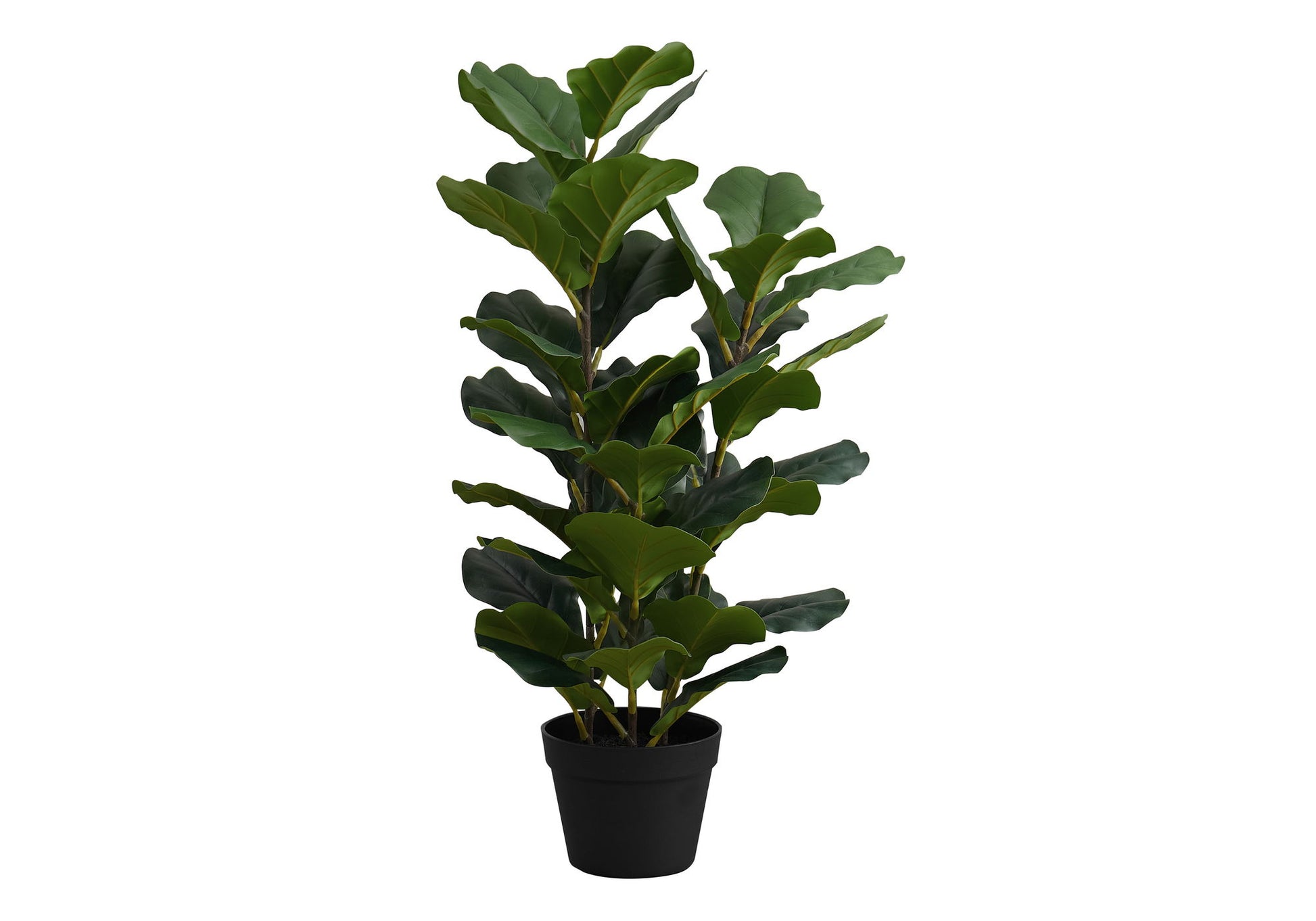 32" Tall, Artificial Plant, Fiddle Tree, Indoor, Faux, Fake, Floor, Greenery, Potted, Real Touch, Decorative - Green / Black - Best Buy Furniture