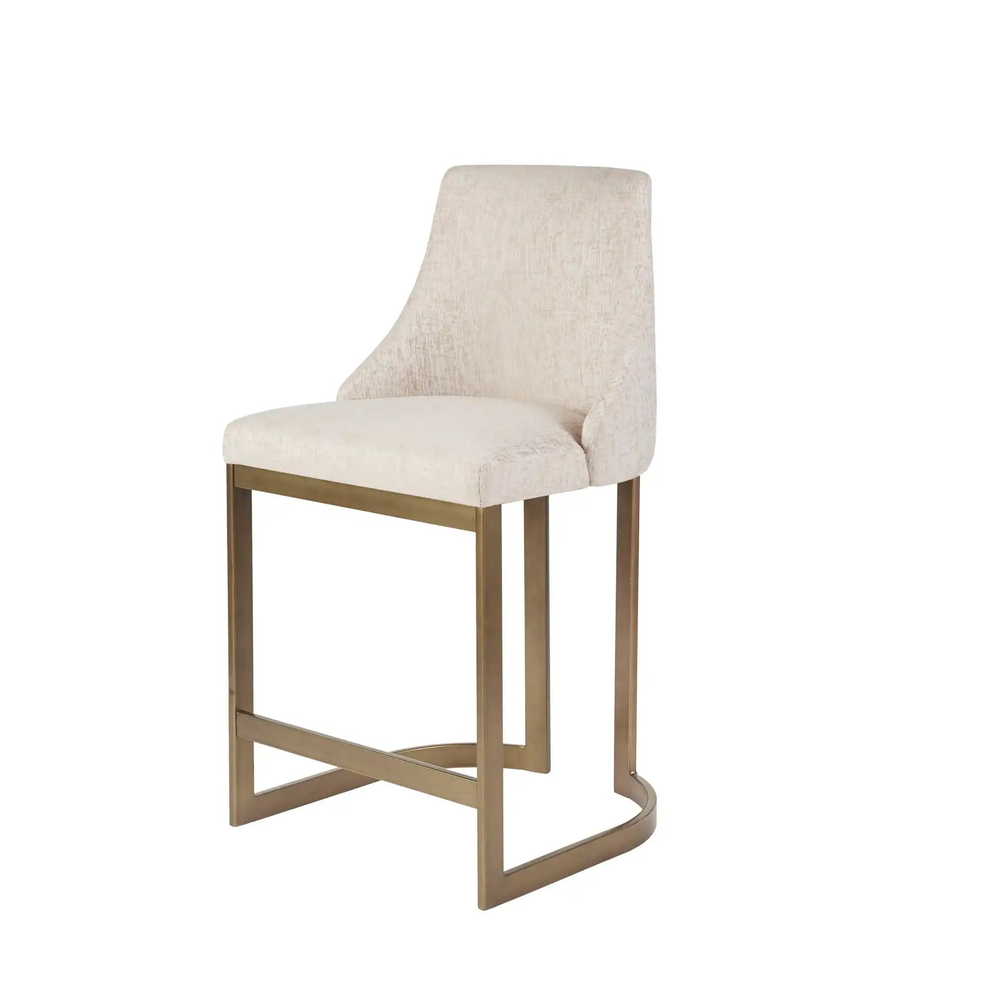 Modern Upholstered Counter Stool With Metal Base - Cream - Best Buy Furniture