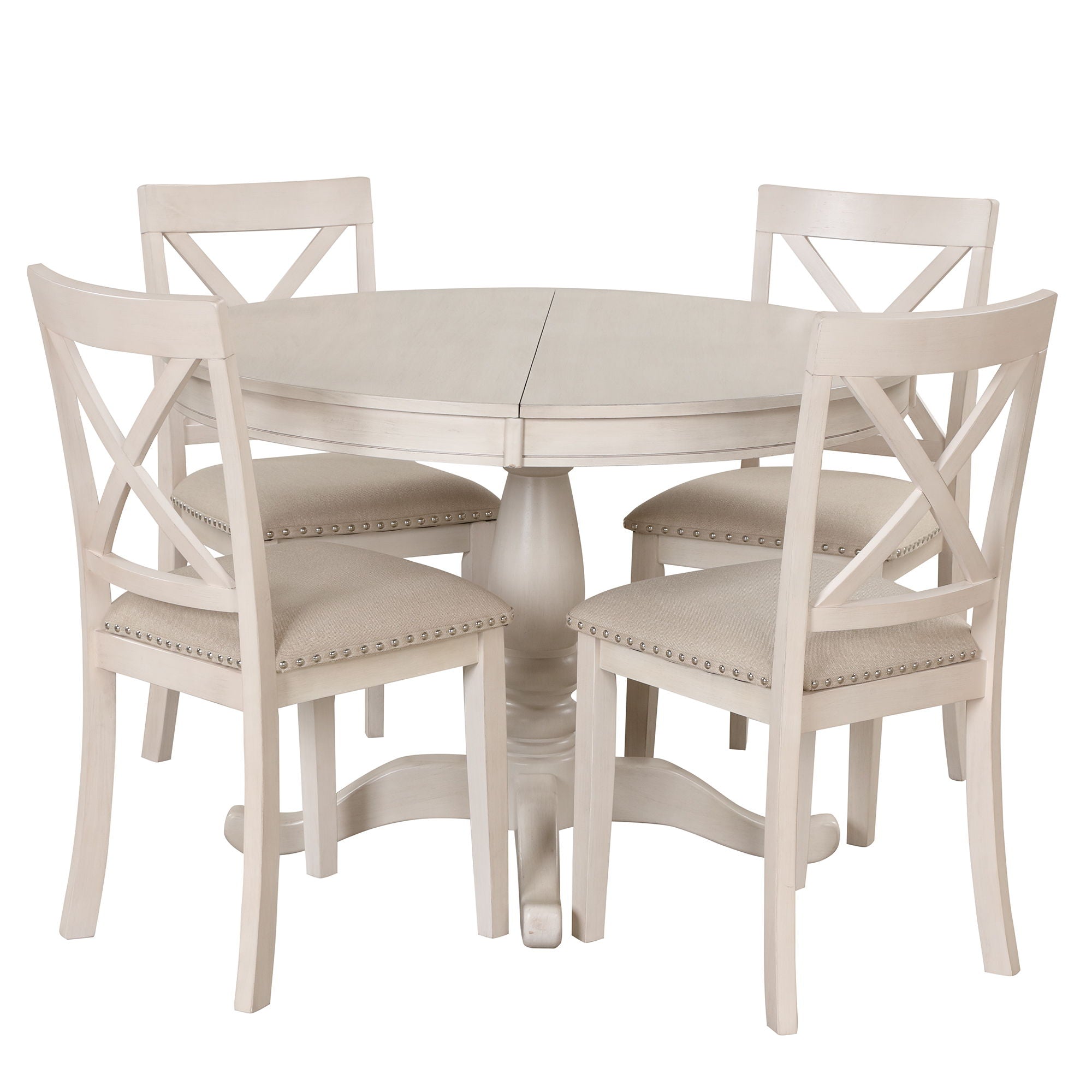 Modern Dining Table Set For 4, Round Table And 4 Kitchen Room Chairs, 5 Piece Kitchen Table Set For Dining Room, Dinette, Breakfast Nook - Best Buy Furniture