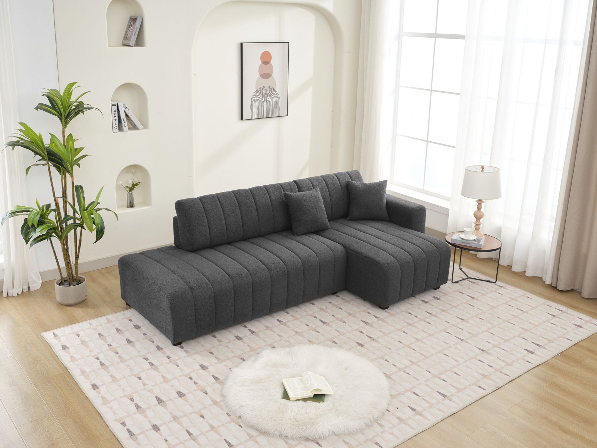 Jessica - Lamb Wool Sectional Sofa With Chaise - Best Buy Furniture