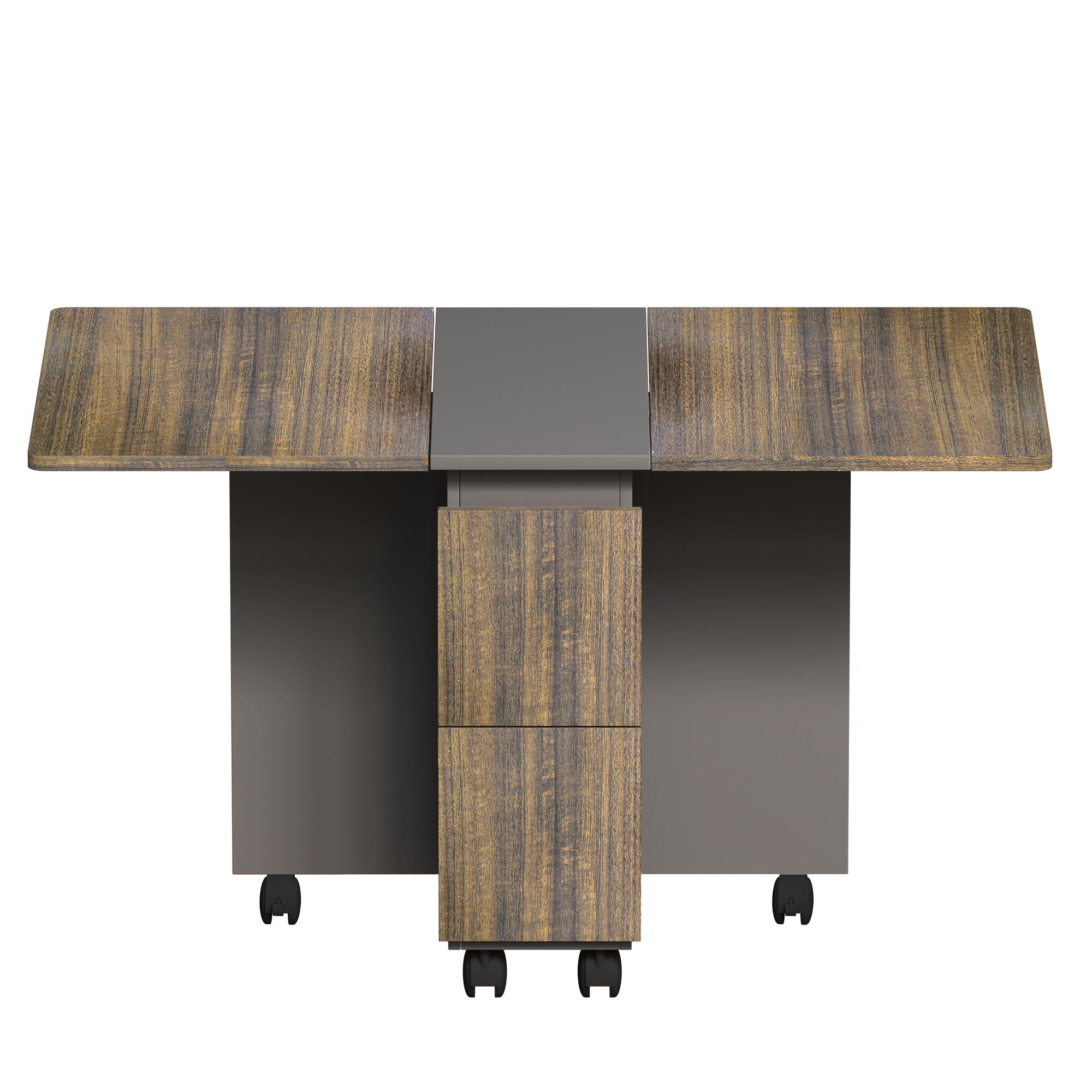 Contemporary 5 Piece Folding Extendable Dining Table Set With Chairs For 4 - Brown - Best Buy Furniture
