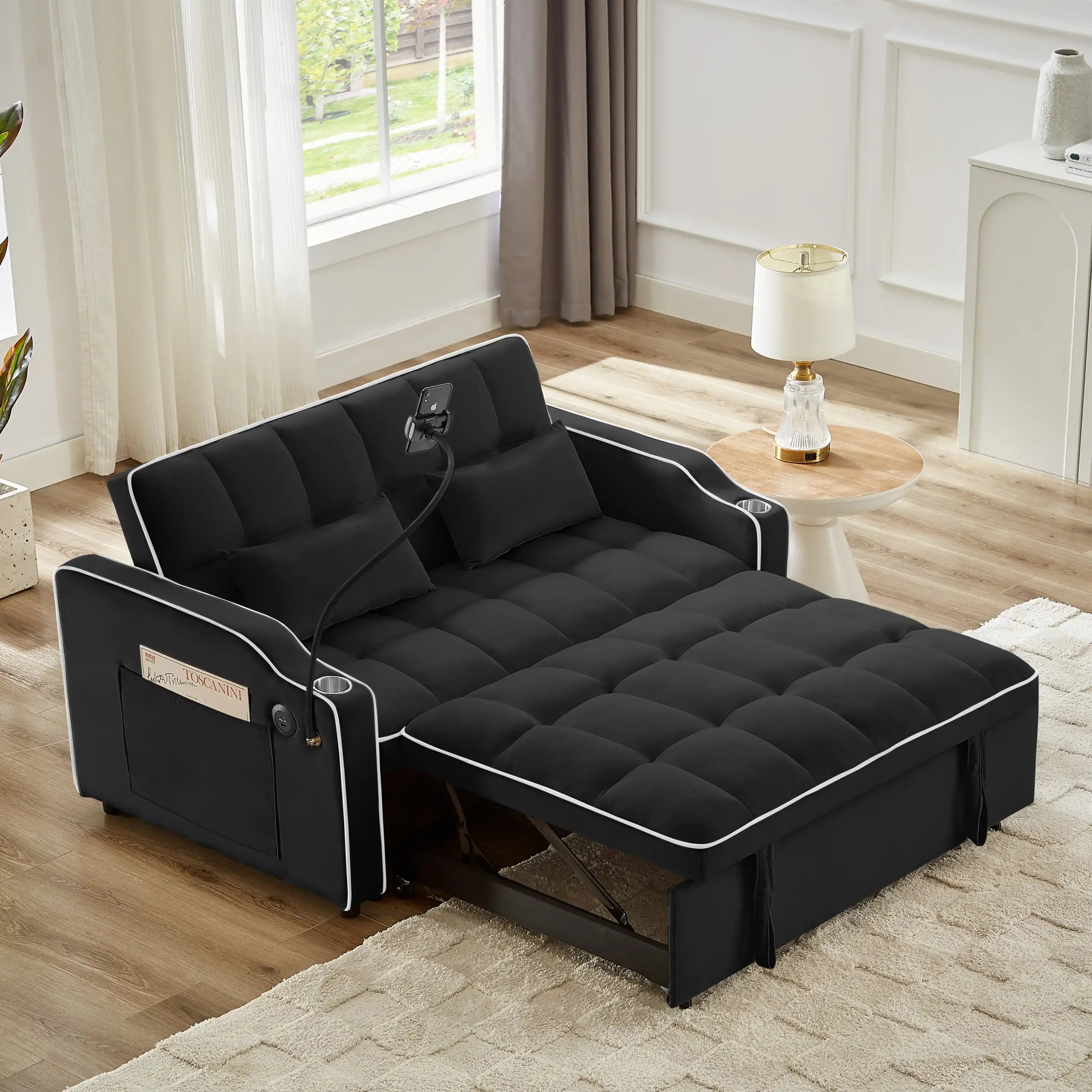Tesla Modern Velvet Adjustable Sofa Pull Out - Best Buy Furniture