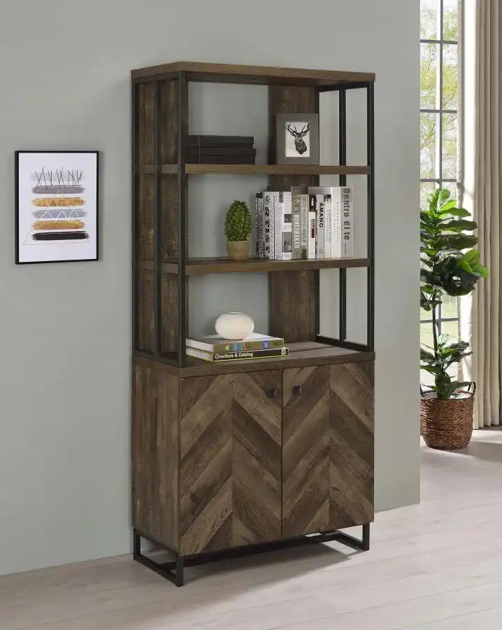 Millbrook - 2 Door Storage Bookshelf - Rustic Oak - Best Buy Furniture