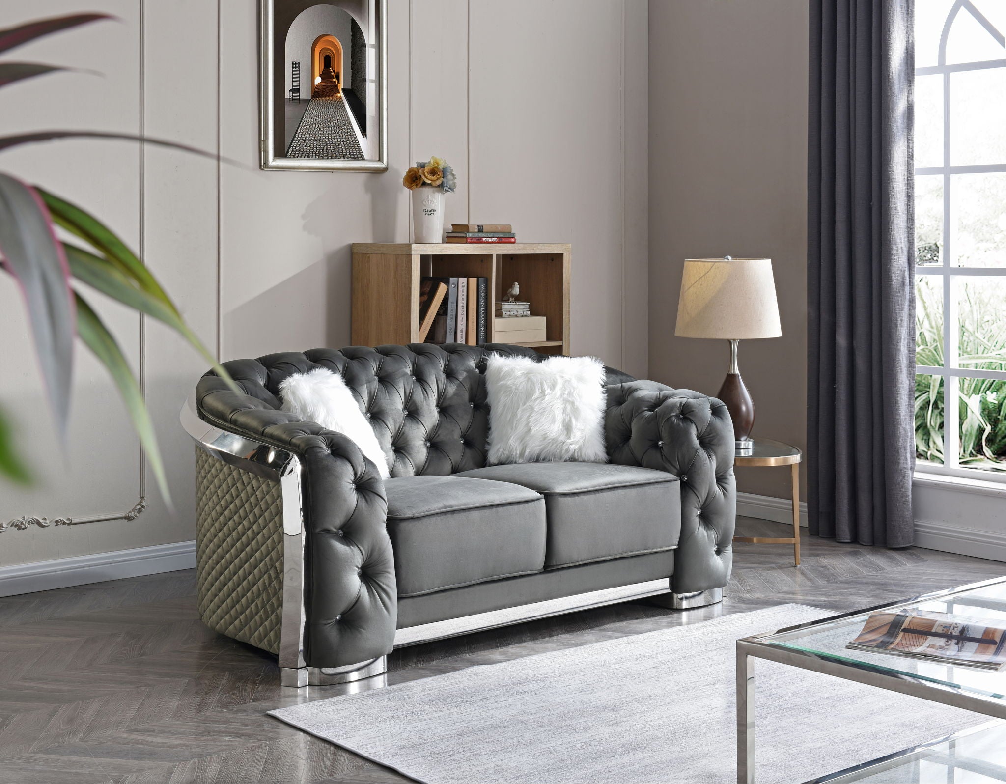 Loveseat With Flared Arms - Best Buy Furniture
